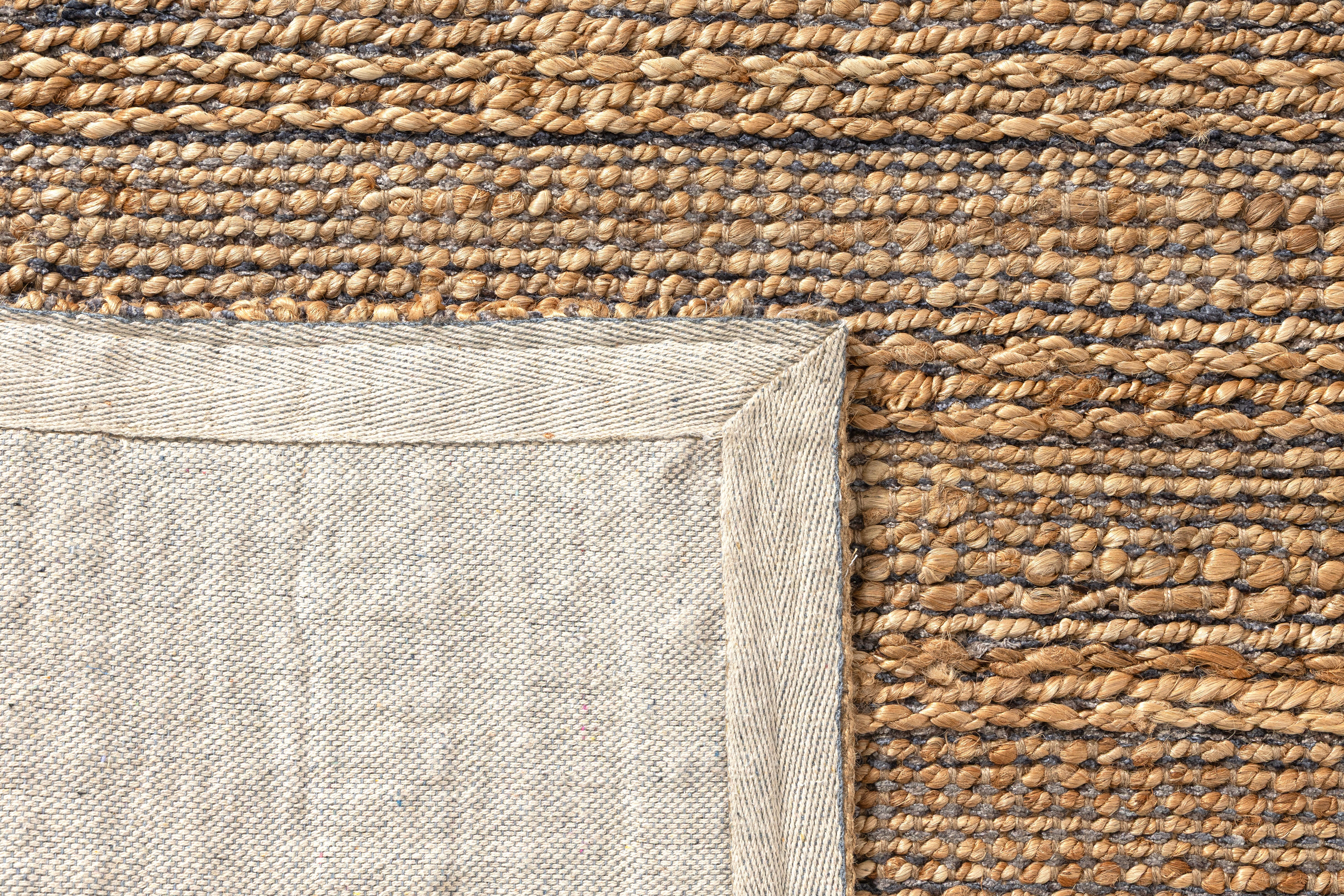Suvii Home Pure Elements Striped 9' x 12' Area Rug, Brown/Gray, large