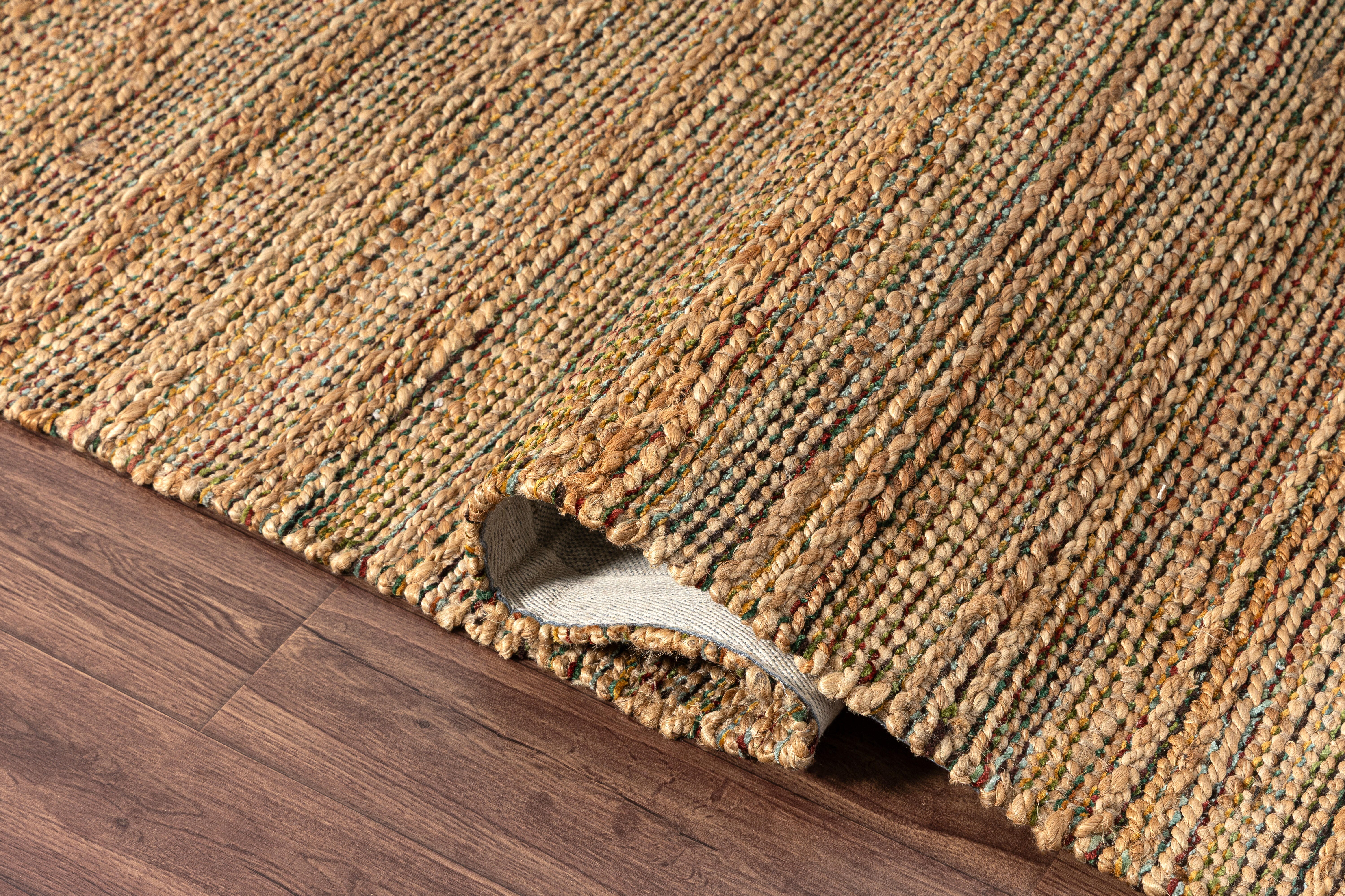 Suvii Home Pure Elements Striped 9' x 12' Area Rug, Brown/Multi, large