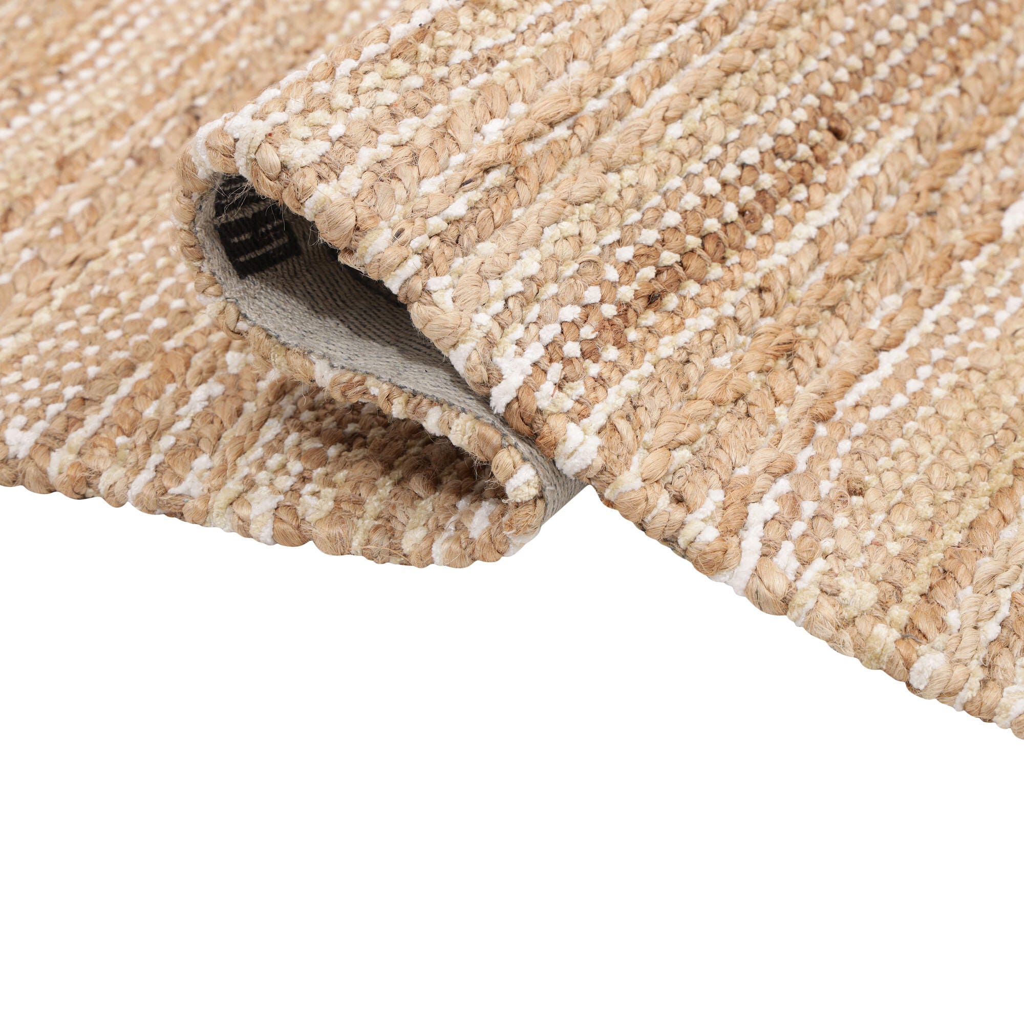 Suvii Home Pure Elements Striped 9' x 12' Area Rug, Beige/Brown, large