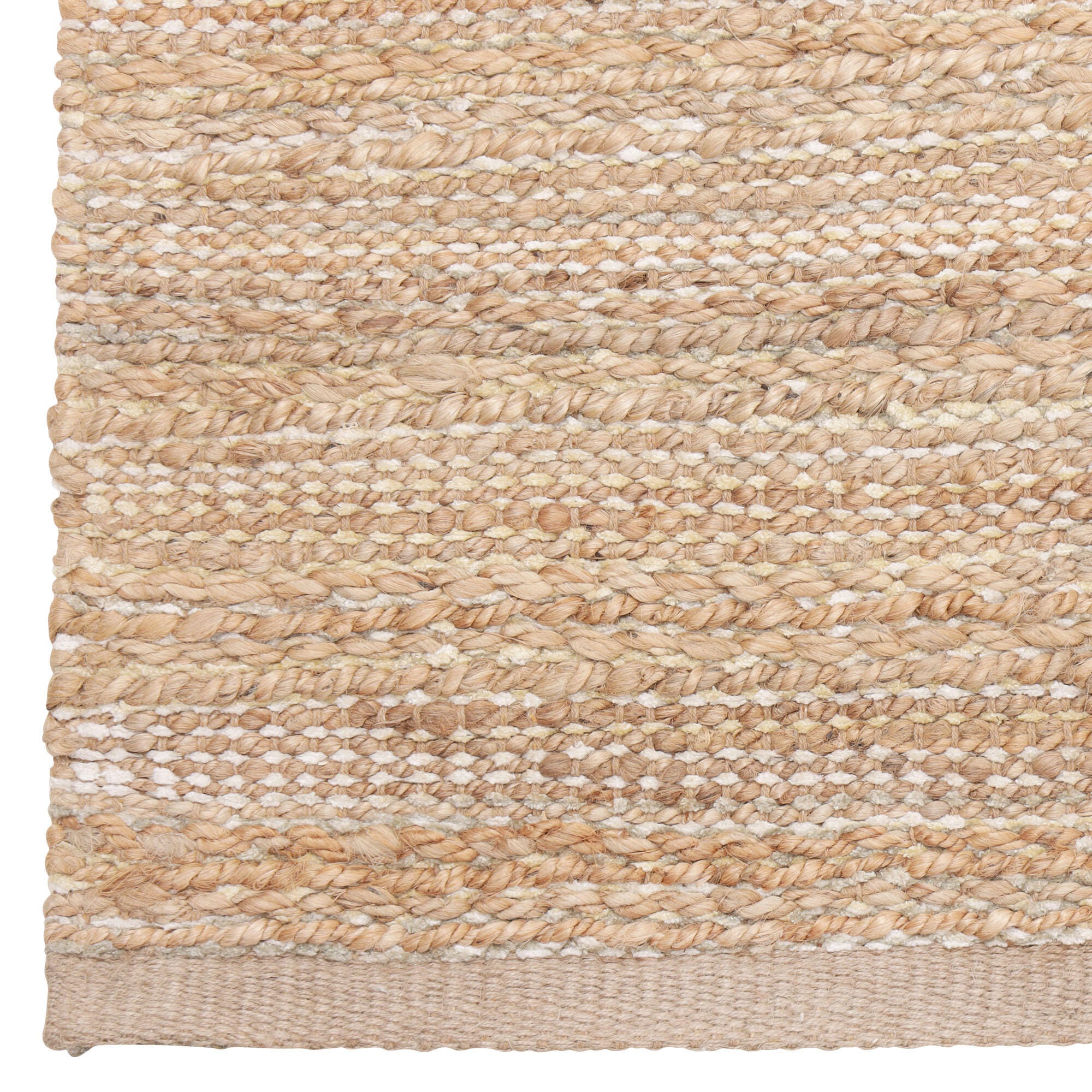 Suvii Home Pure Elements Striped 9' x 12' Area Rug, Beige/Brown, large