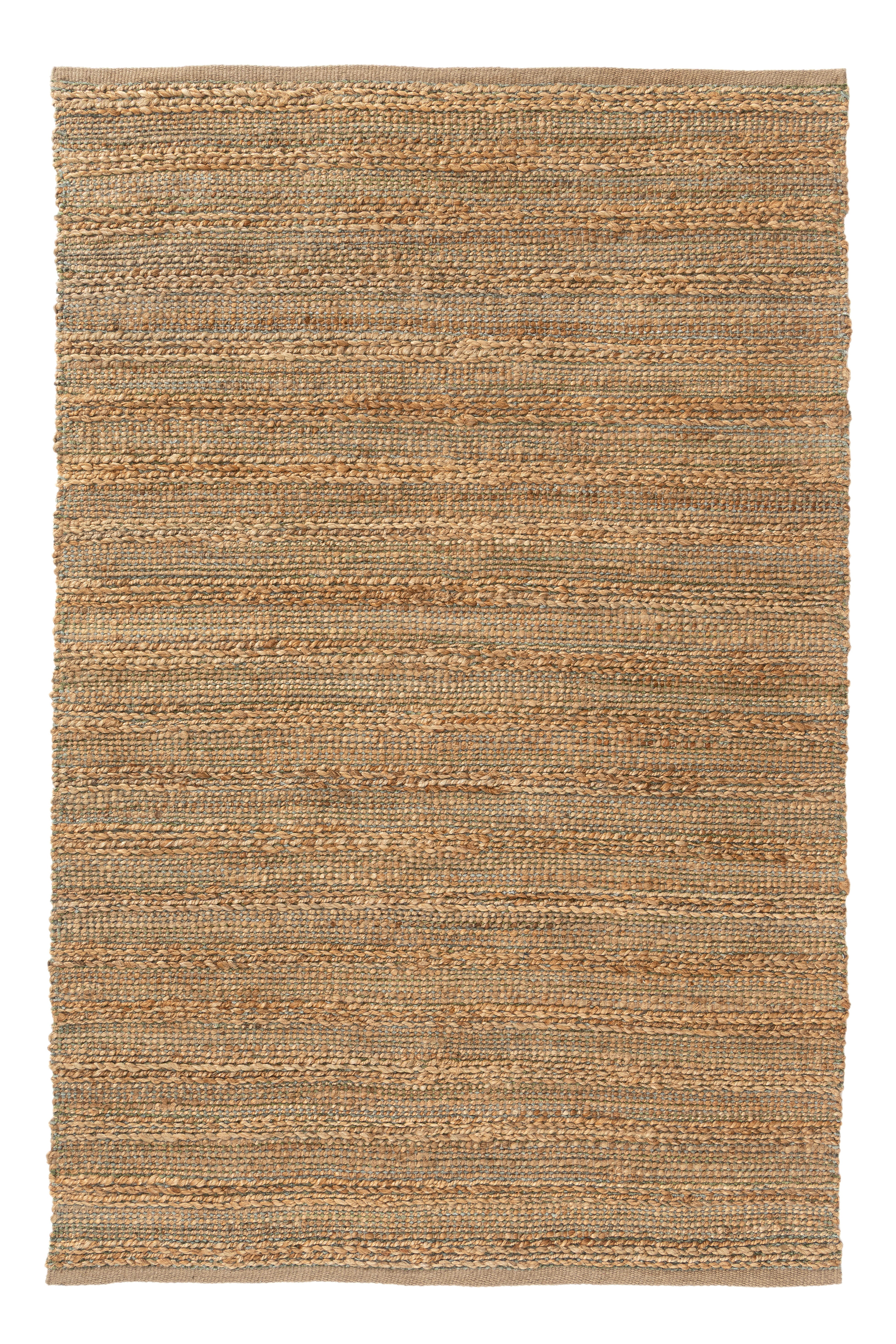 Suvii Home Pure Elements Striped 9' x 12' Area Rug, Green/Brown, large