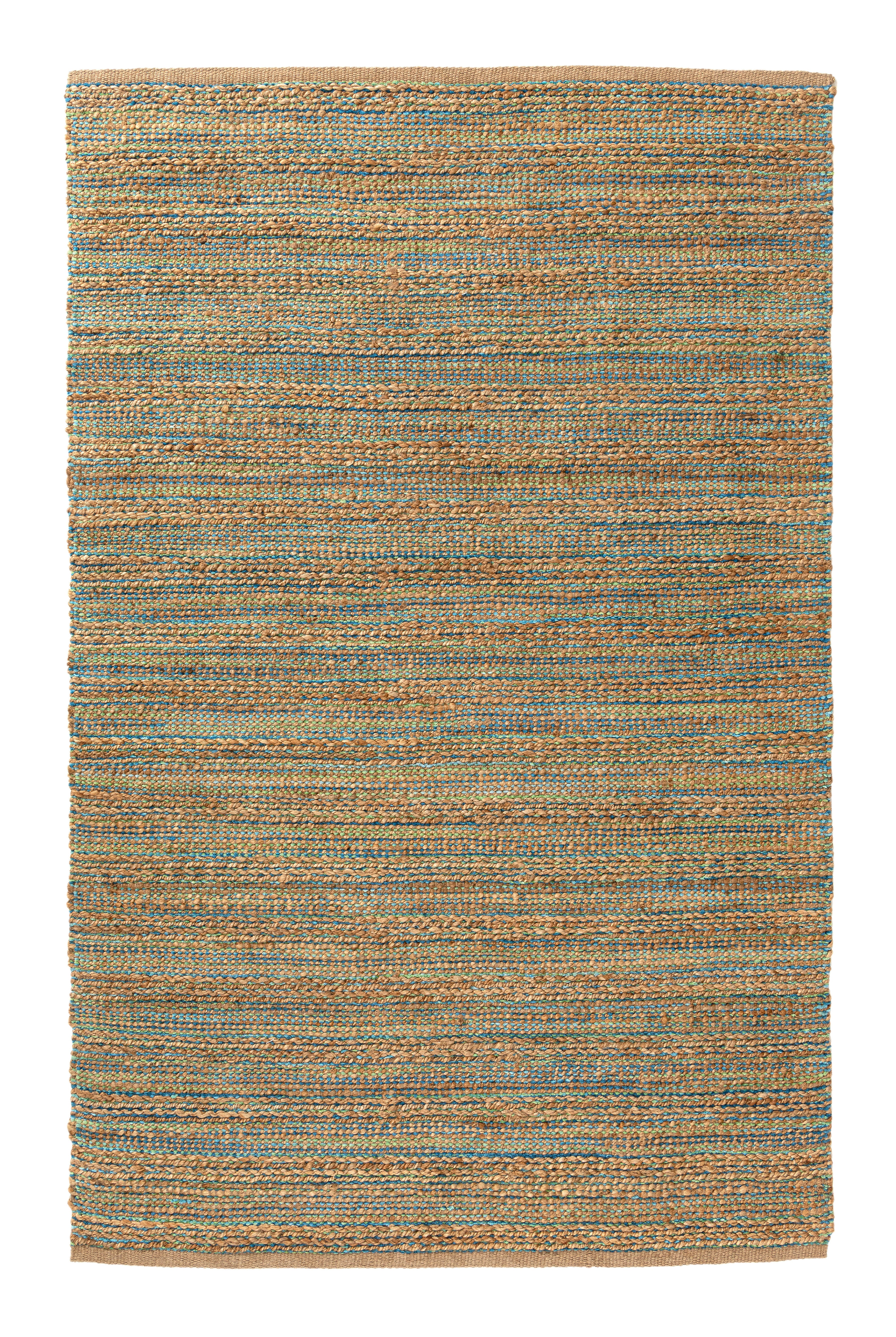 Suvii Home Pure Elements Striped 9' x 12' Area Rug, Brown/Blue, large