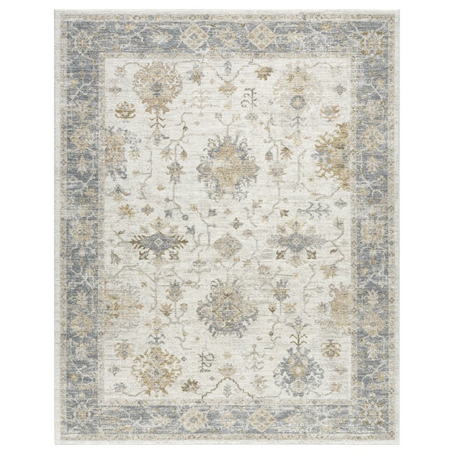 Suvii Home Serene Crafted 9' x 12' Area Rug, Ivory/Blue