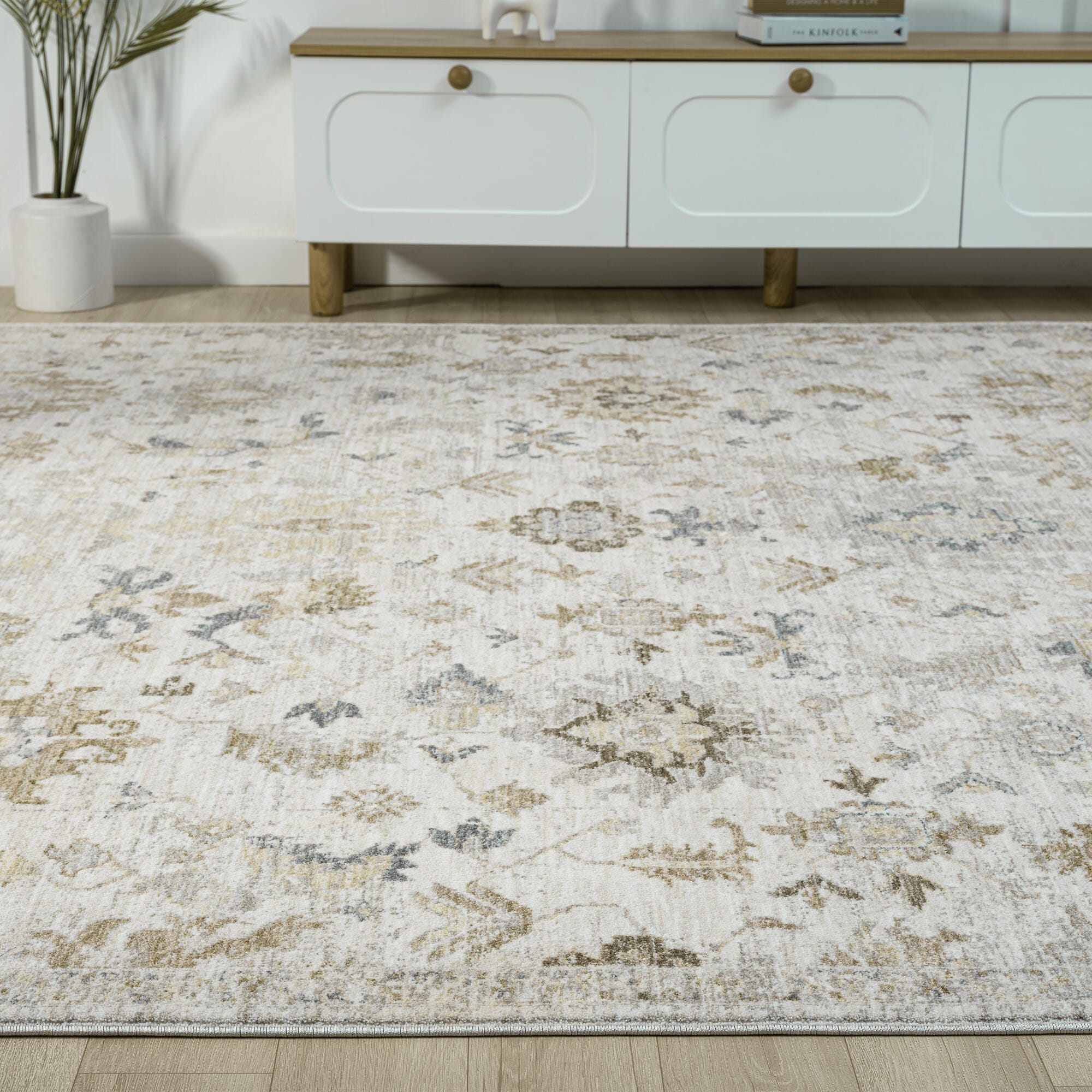 Suvii Home Serene Charm 9' x 12' Area Rug, Cream/Gray, rollover