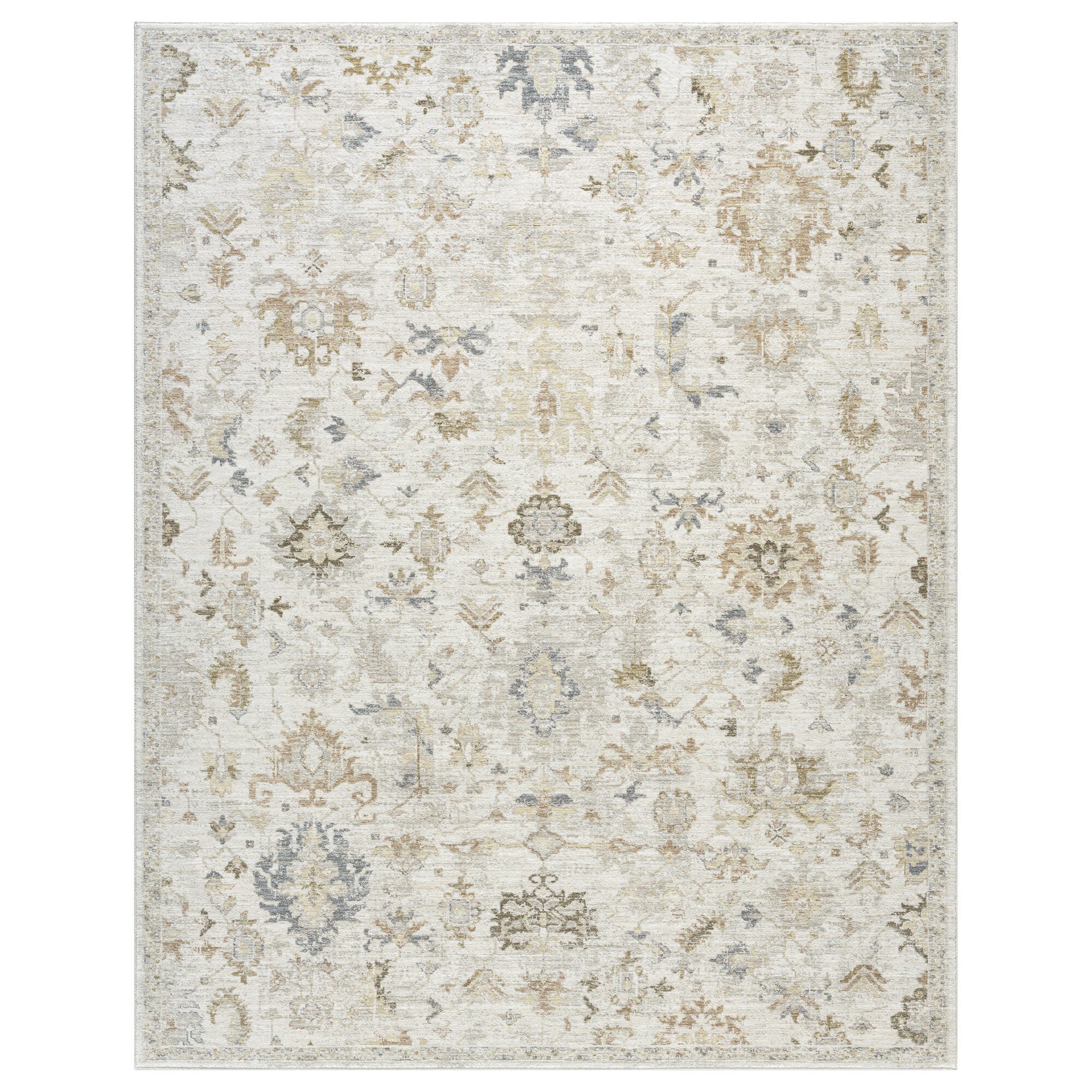 Suvii Home Serene Charm 9' x 12' Area Rug, Cream/Gray, large