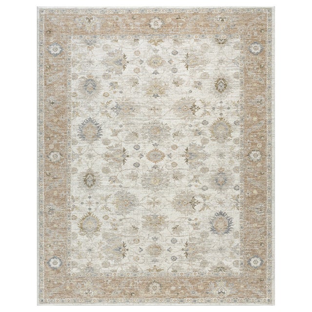 Suvii Home Serene Sophisticated 9' x 12' Area Rug, Cream/Brown
