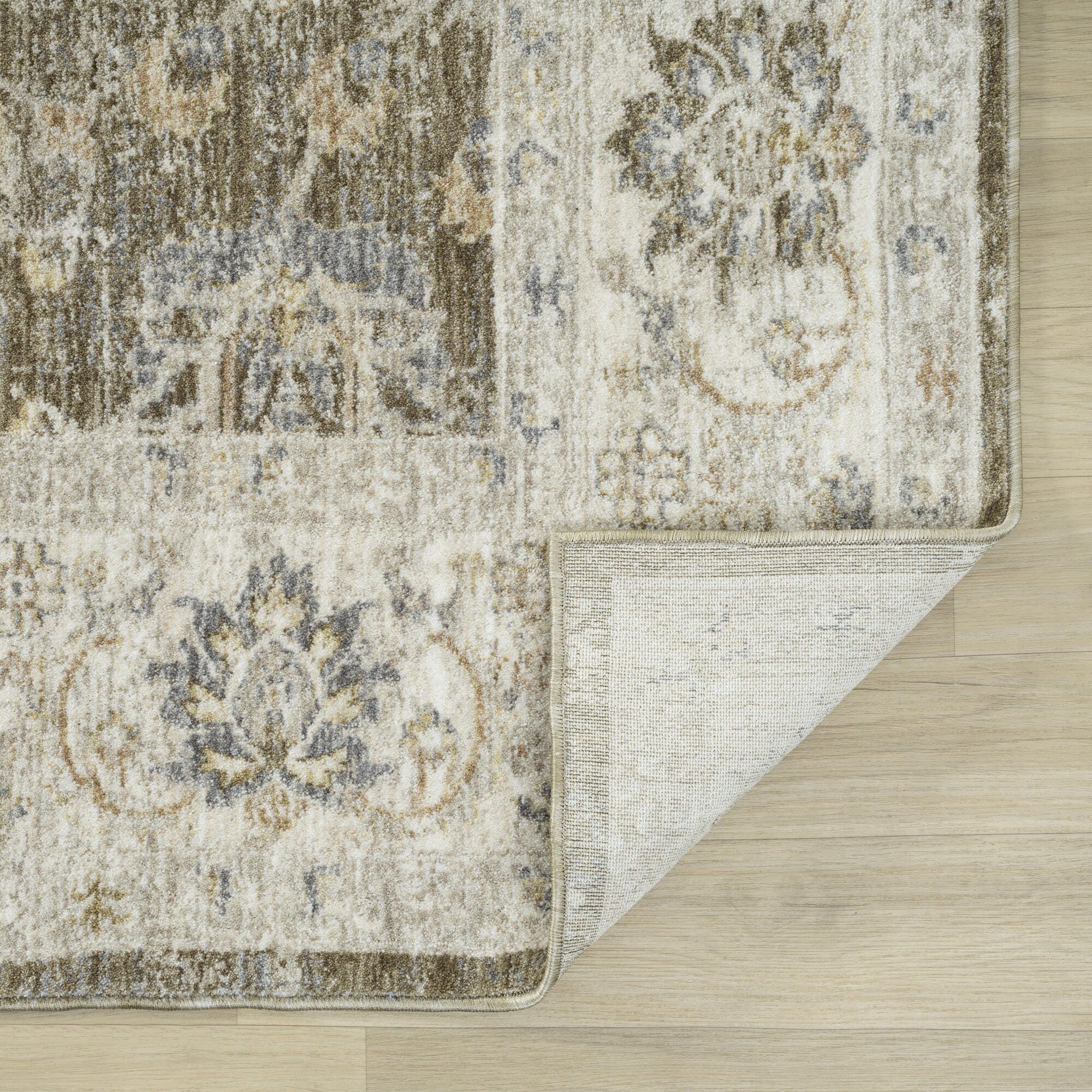 Suvii Home Serene Damask 9' x 12' Area Rug, Green/Ivory, large