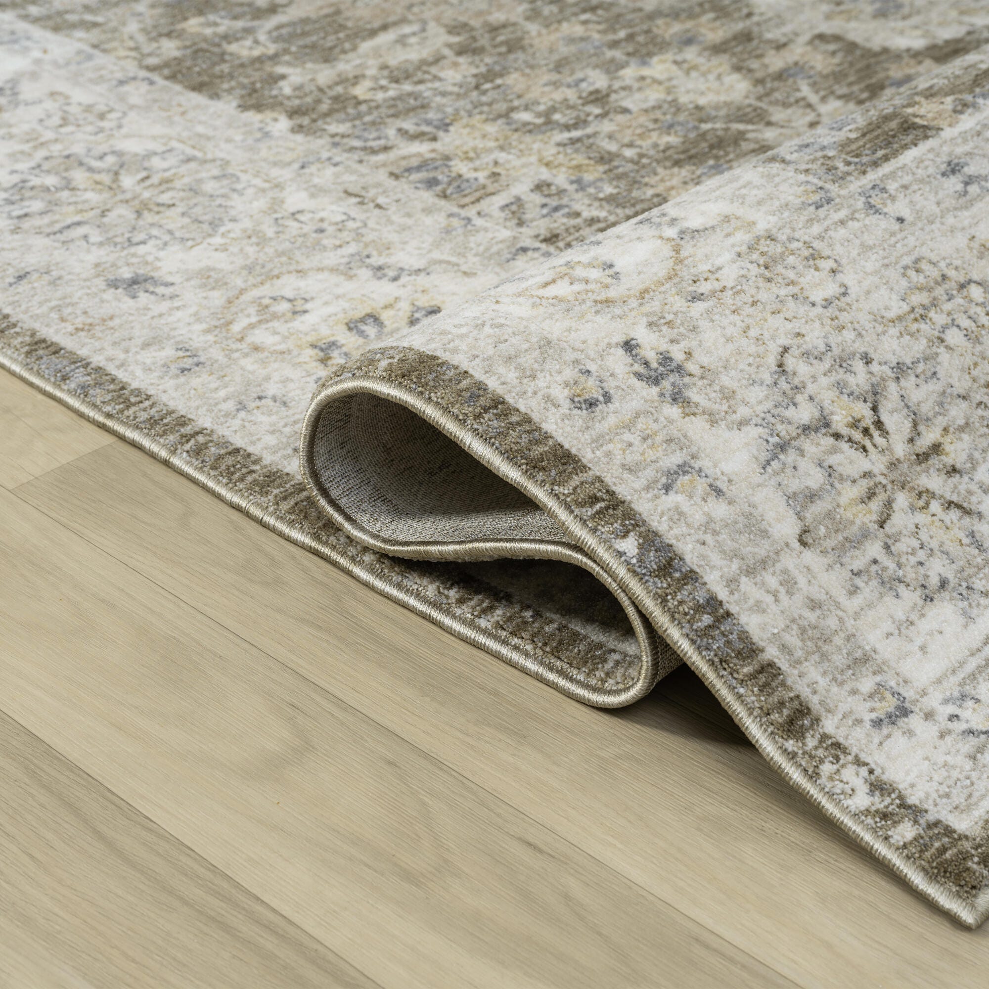 Suvii Home Serene Damask 9' x 12' Area Rug, Green/Ivory, large