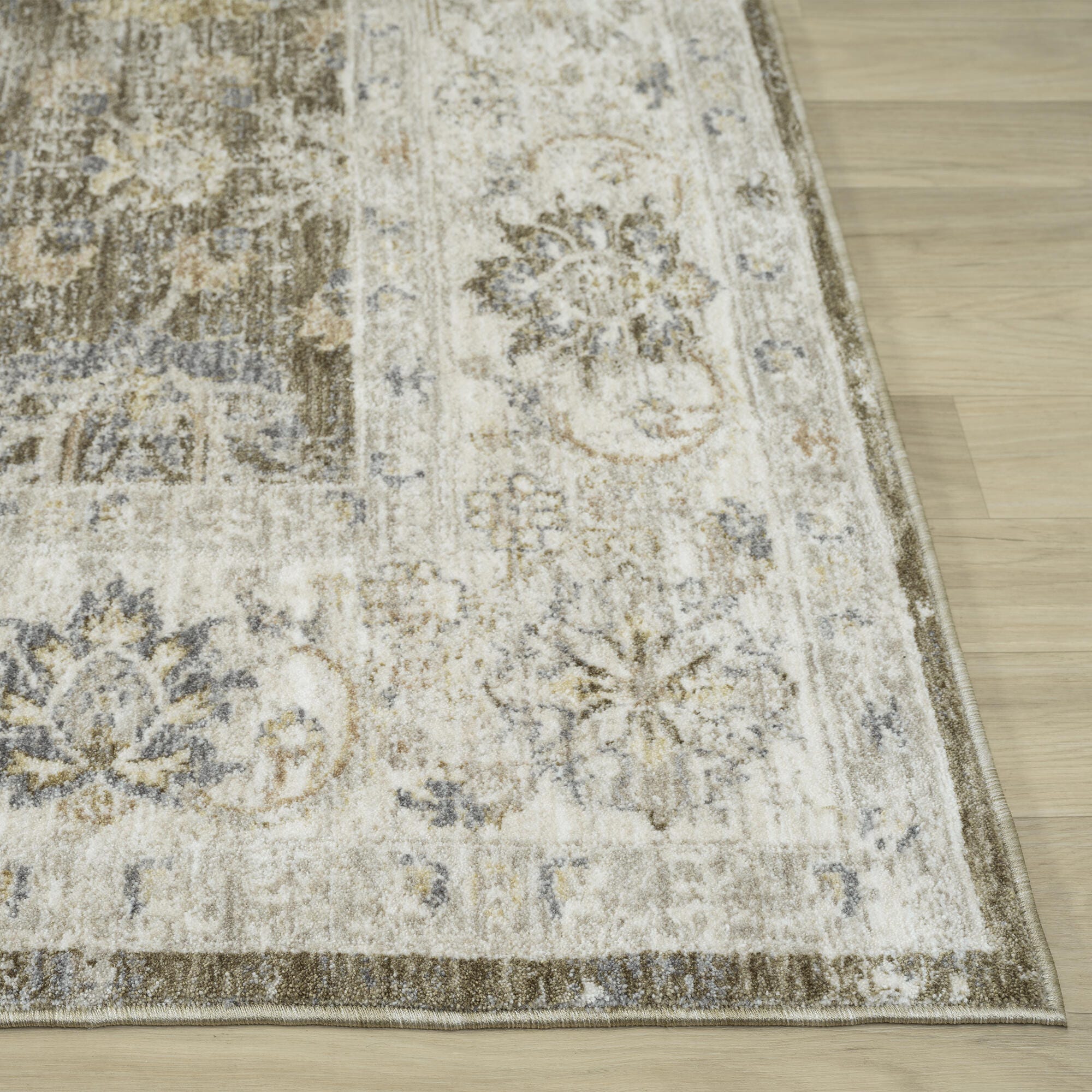 Suvii Home Serene Damask 9' x 12' Area Rug, Green/Ivory, large