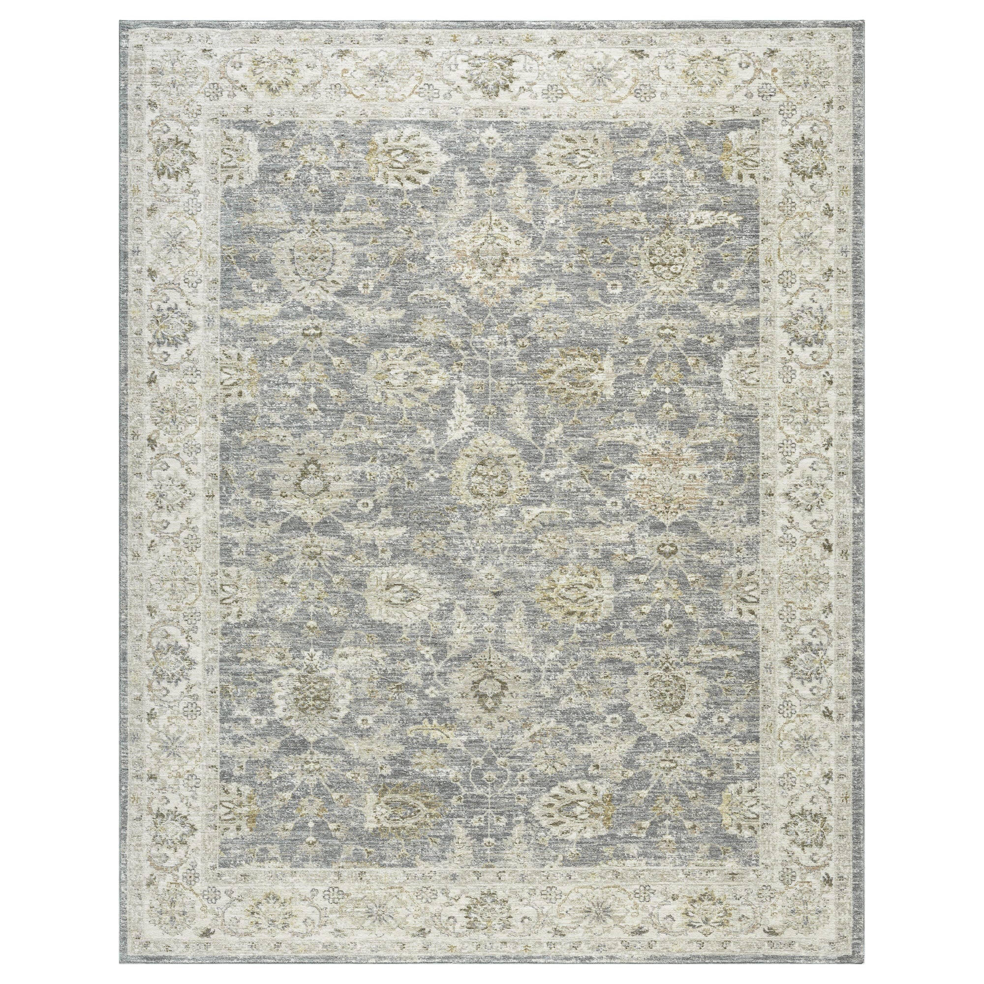 Suvii Home Serene Damask 9' x 12' Area Rug, Blue/Ivory, large