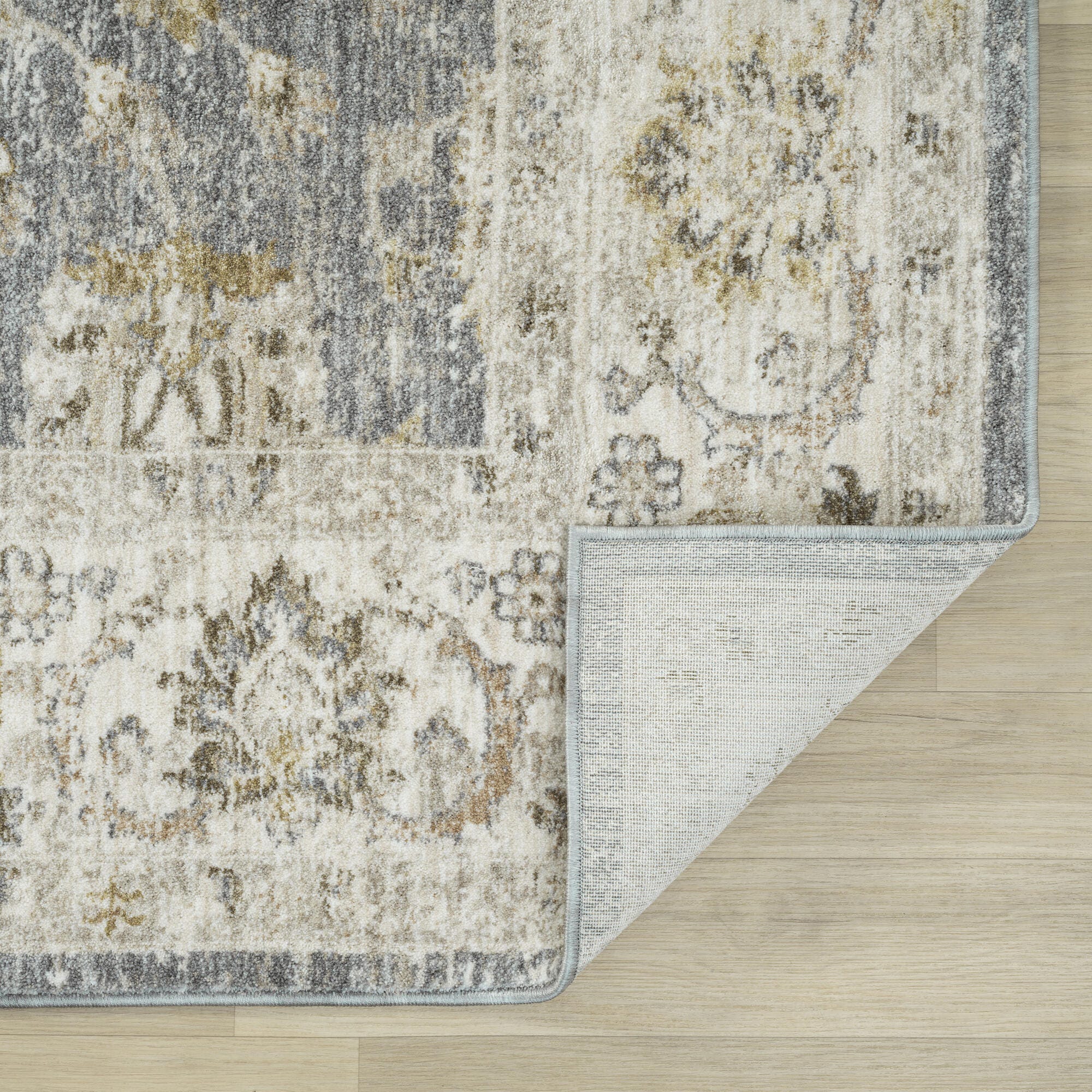 Suvii Home Serene Damask 9' x 12' Area Rug, Blue/Ivory, large