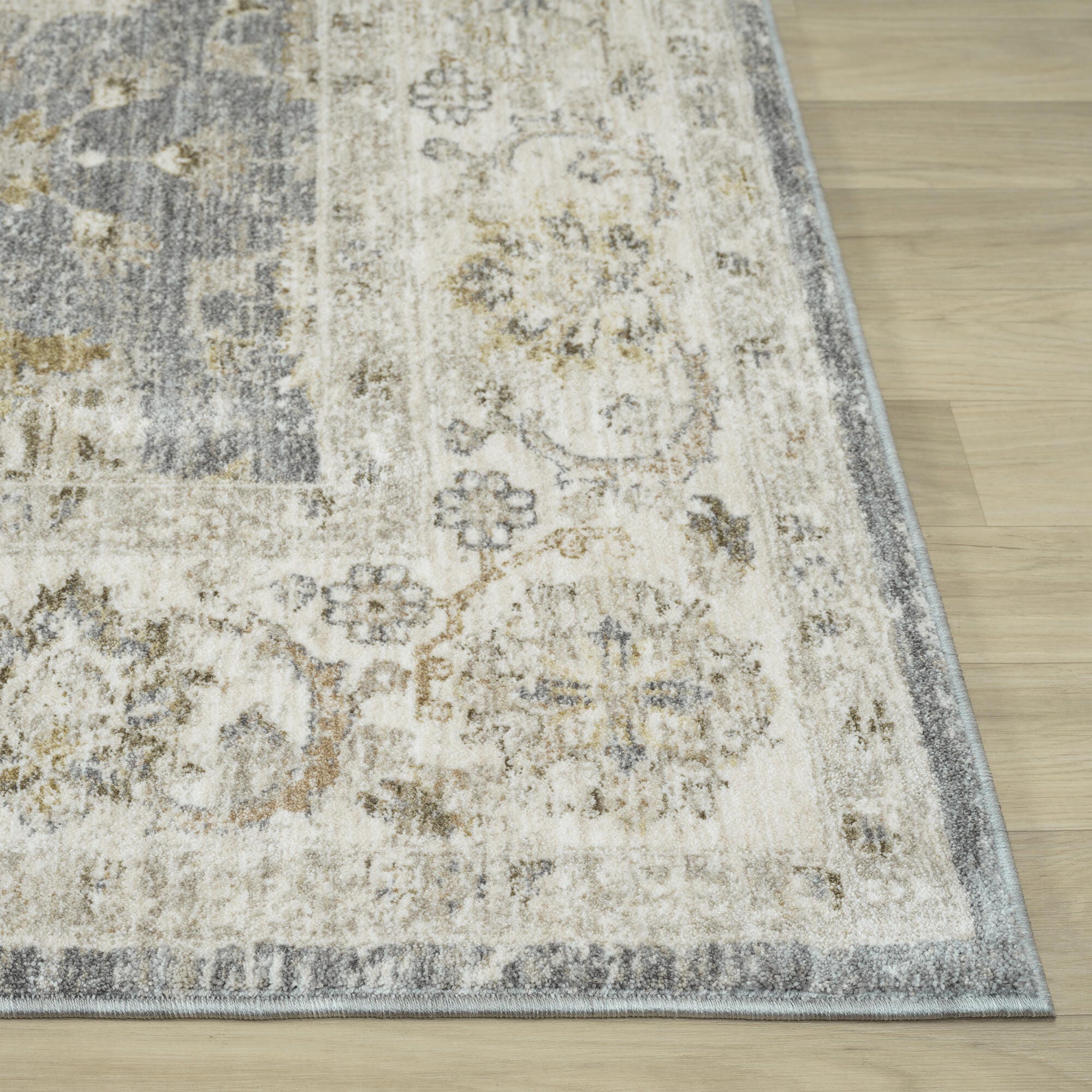 Suvii Home Serene Damask 9' x 12' Area Rug, Blue/Ivory, large