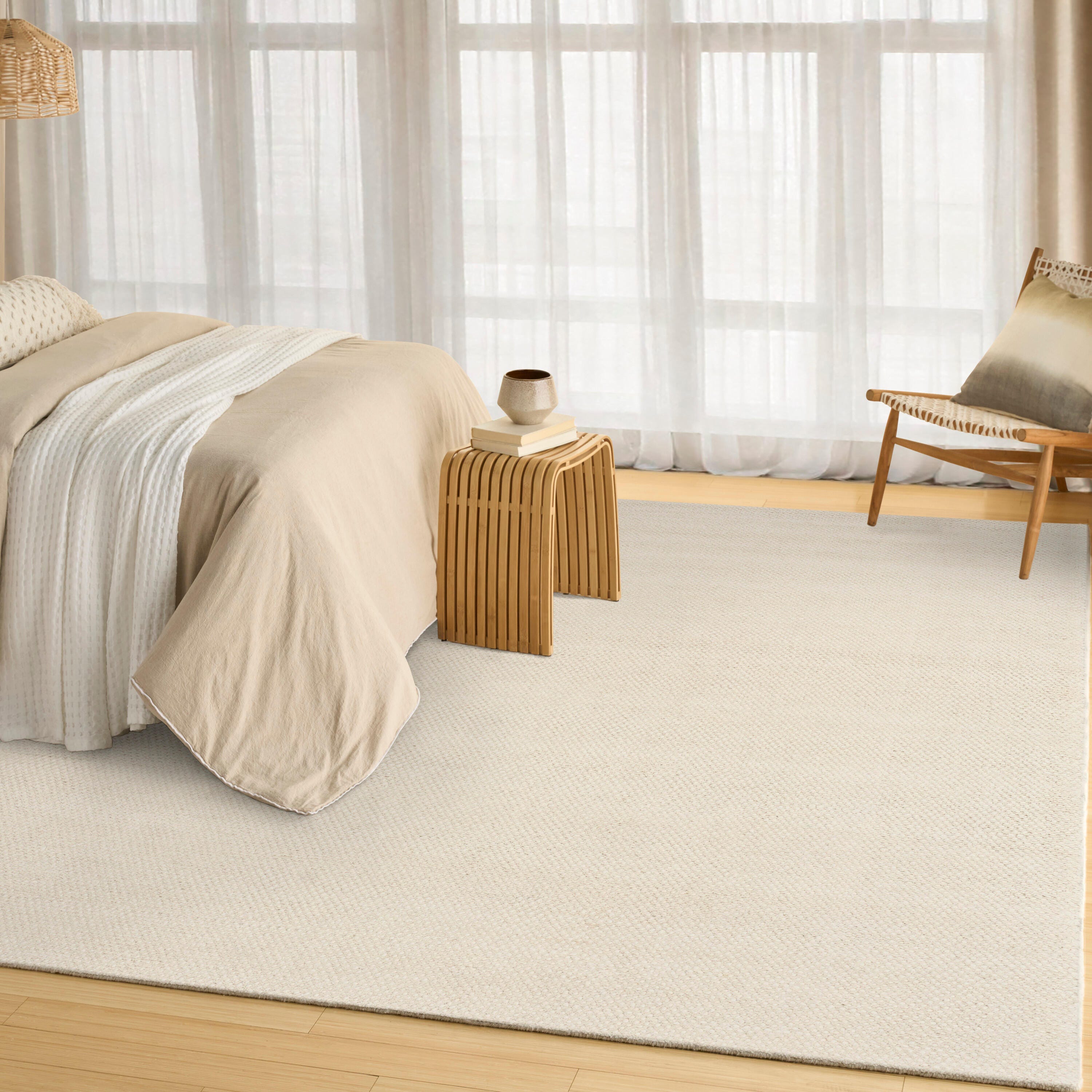 DKNY 5'3" x 7'3" Area Rug, Ivory, large