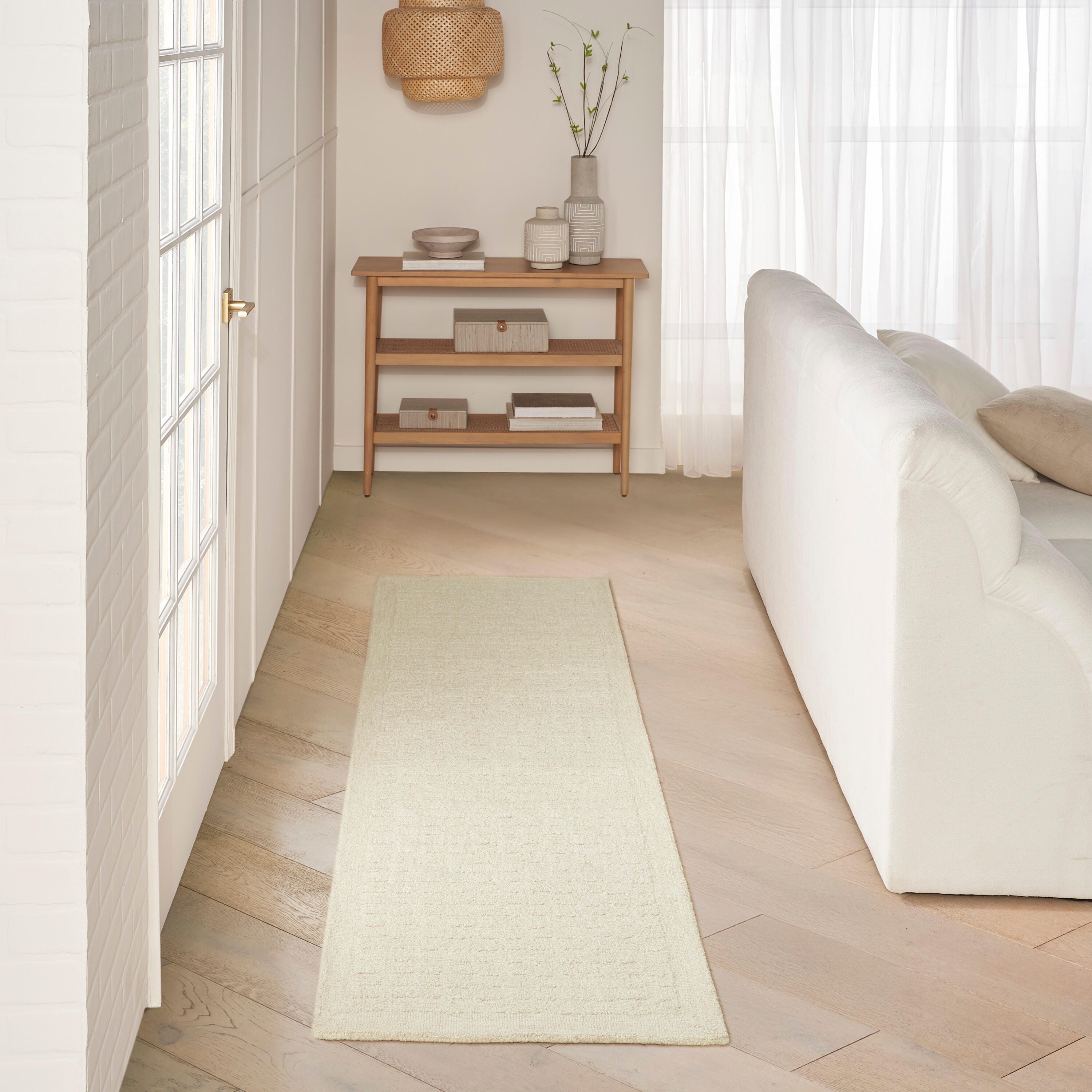 DKNY 2'3" x 7'6" Runner Rug, Beige, rollover