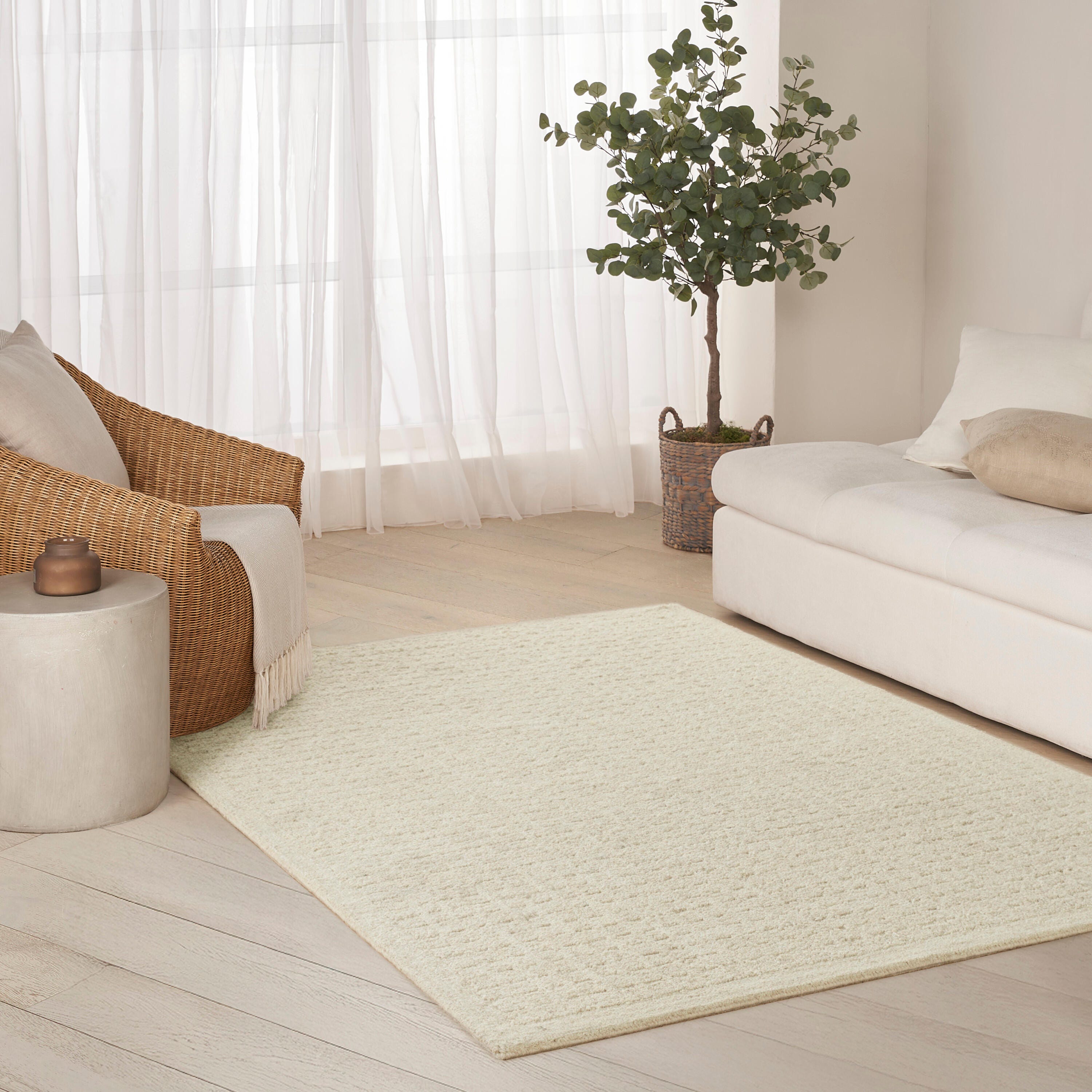 DKNY 5'3" x 7'3" Area Rug, Beige, large
