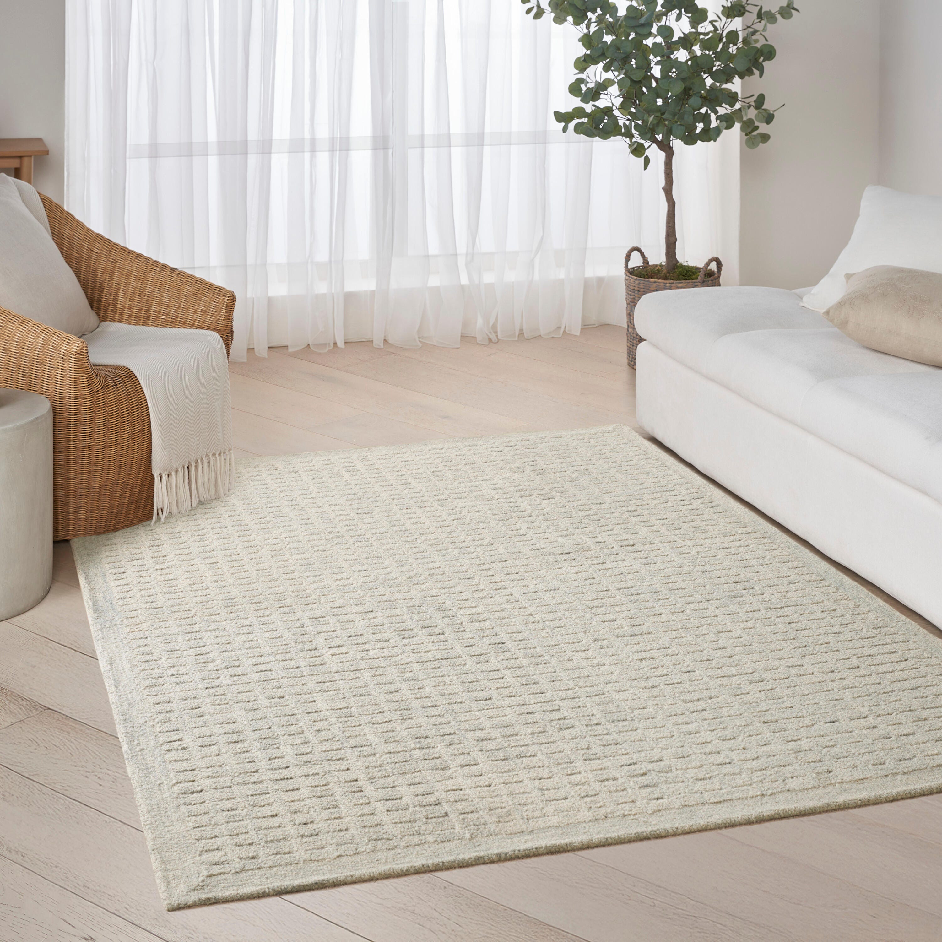 DKNY 5'3" x 7'3" Area Rug, Light Blue, rollover