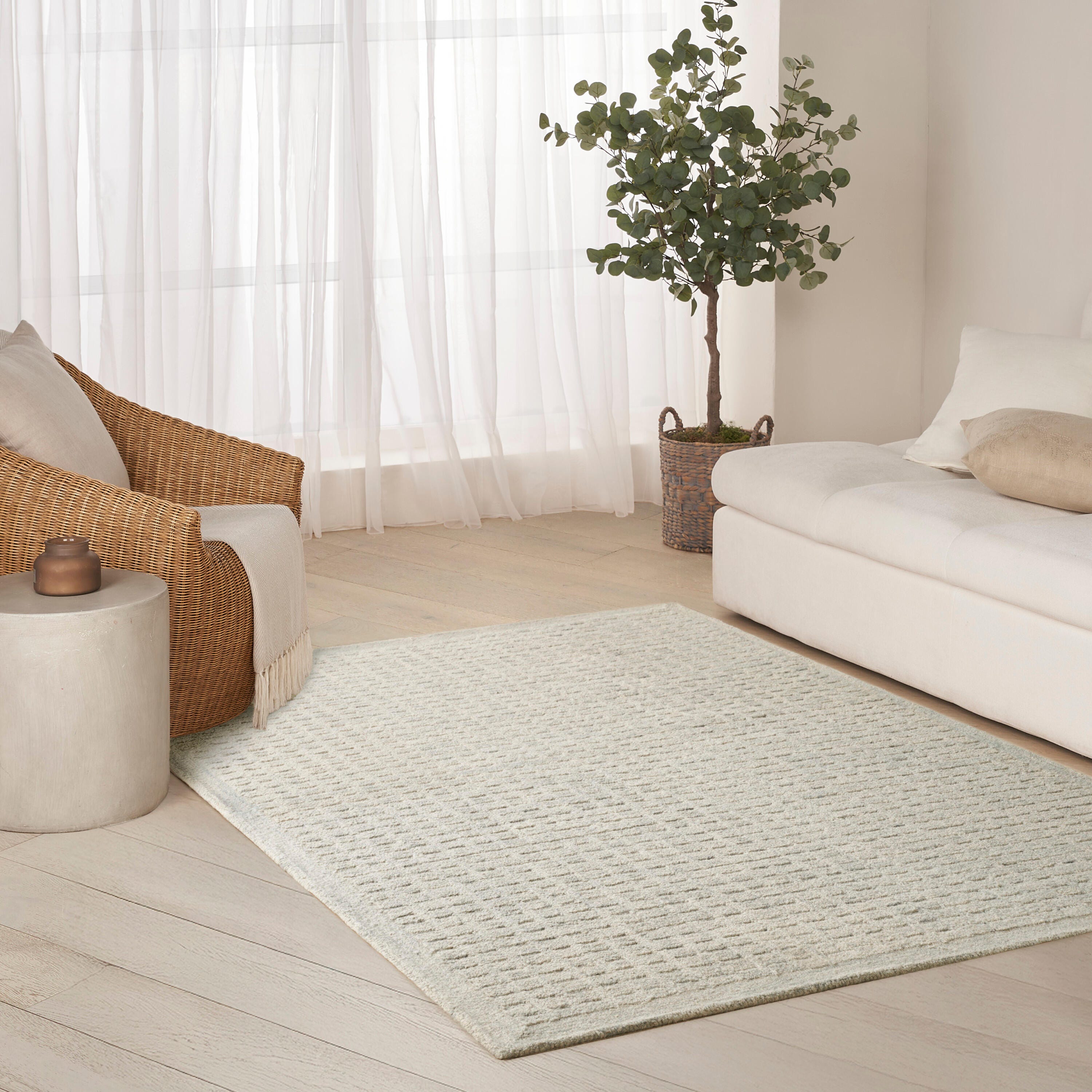 DKNY 5'3" x 7'3" Area Rug, Light Blue, large