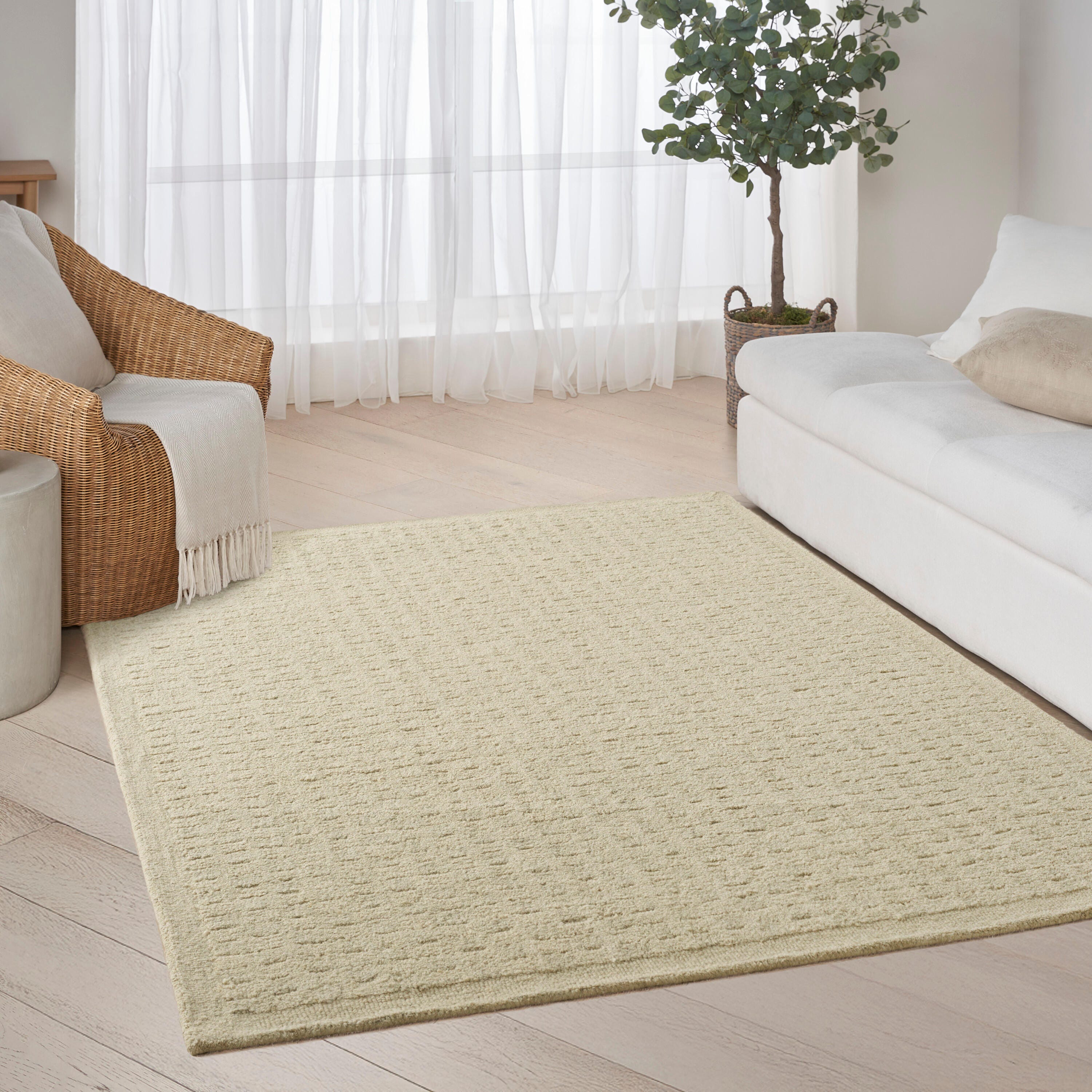 DKNY 5'3" x 7'3" Area Rug, Light Green, rollover