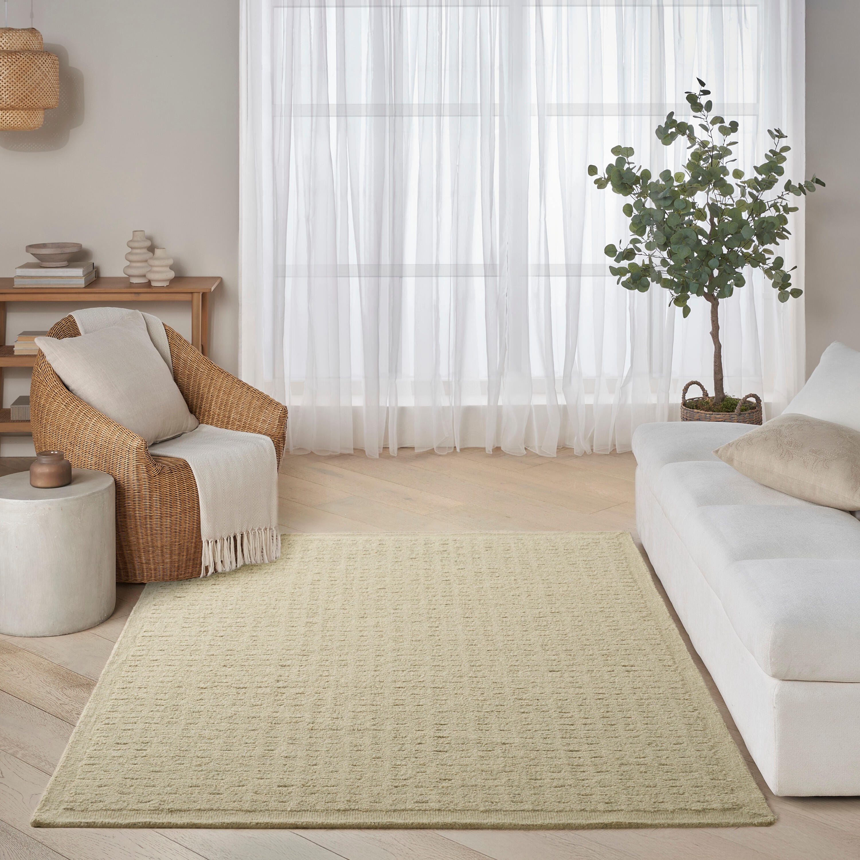 DKNY 5'3" x 7'3" Area Rug, Light Green, large