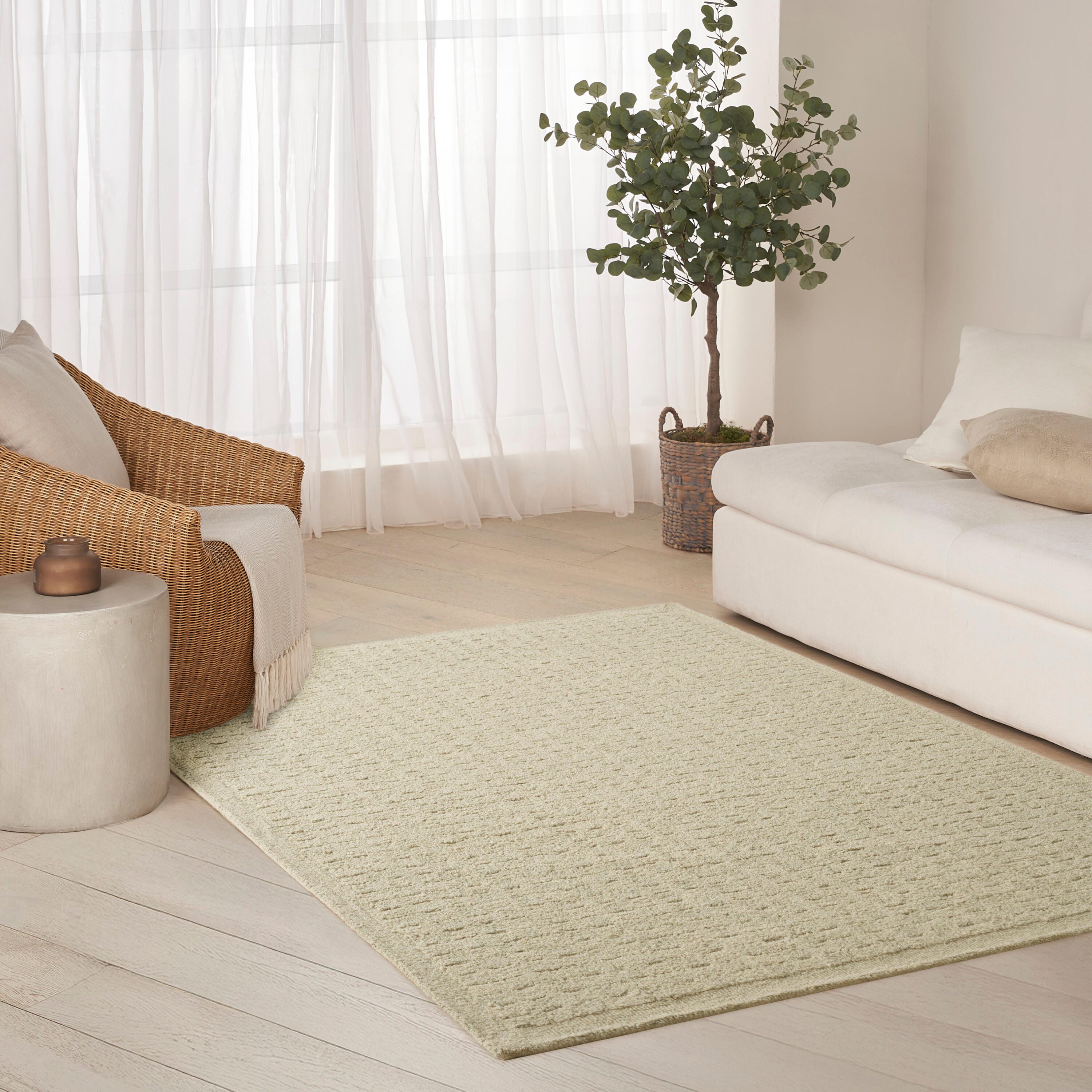 DKNY 5'3" x 7'3" Area Rug, Light Green, large