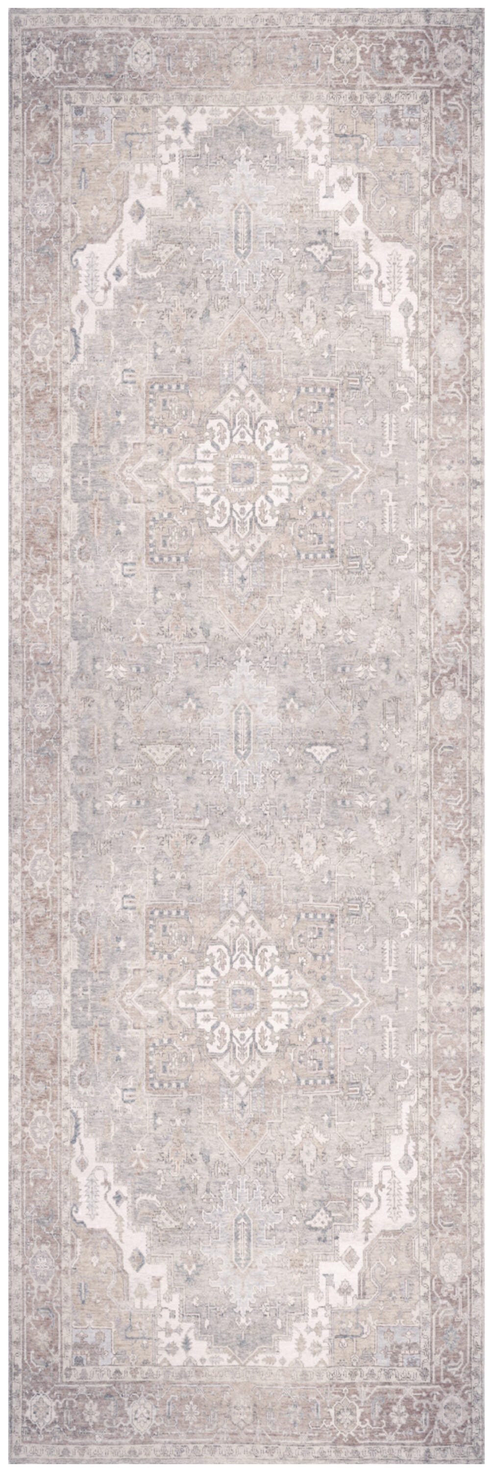 Nourison Home Vintage Washables Distressed 2' x 6' Runner Rug, Light Blue, large