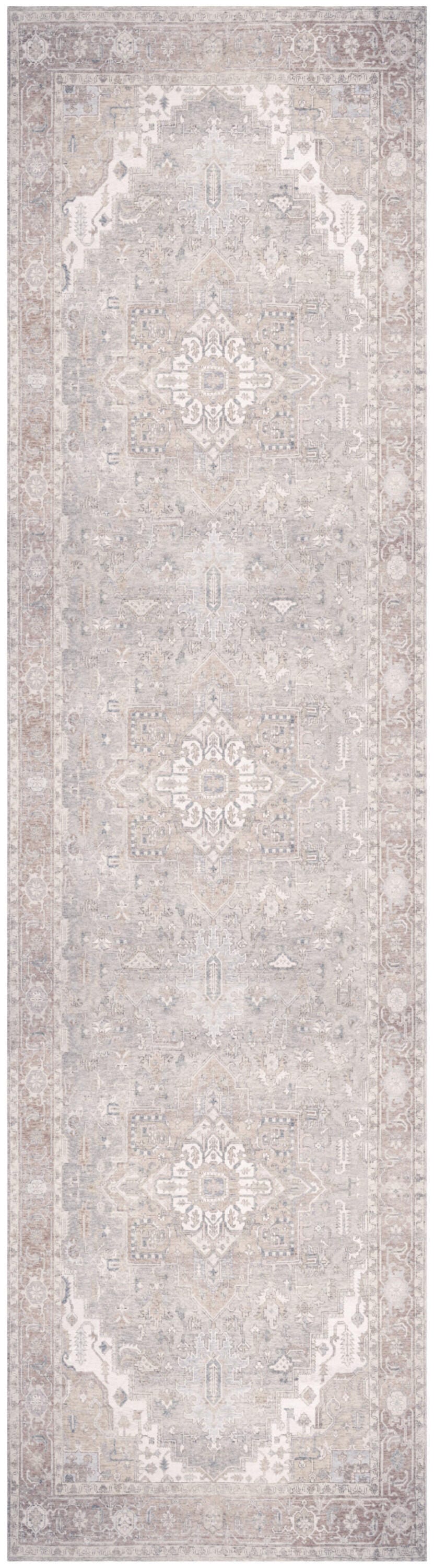 Nourison Home Vintage Washables Distressed 2'2" x 8' Runner Rug, Light Blue, large
