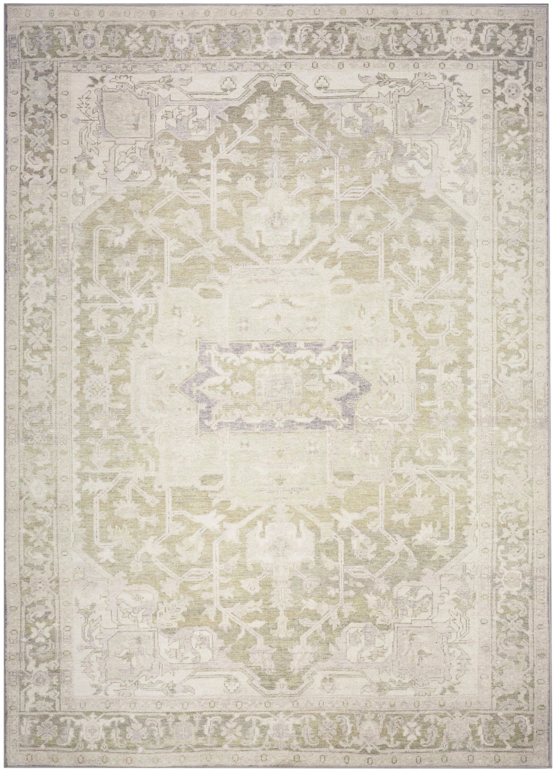 Nourison Home Vintage Washables Persian 5'3" x 7'3" Area Rug, Green, large