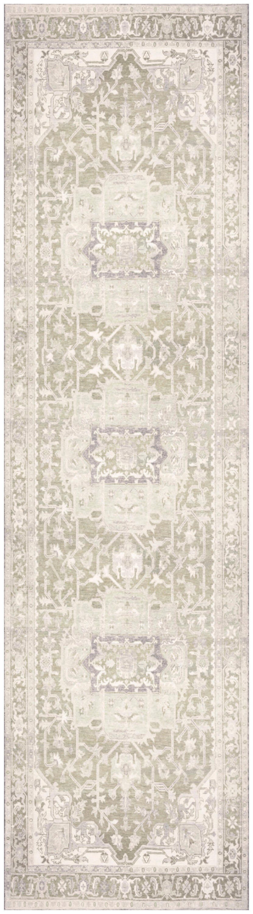 Nourison Home Vintage Washables Persian 2'2" x 8' Runner Rug, Green, large