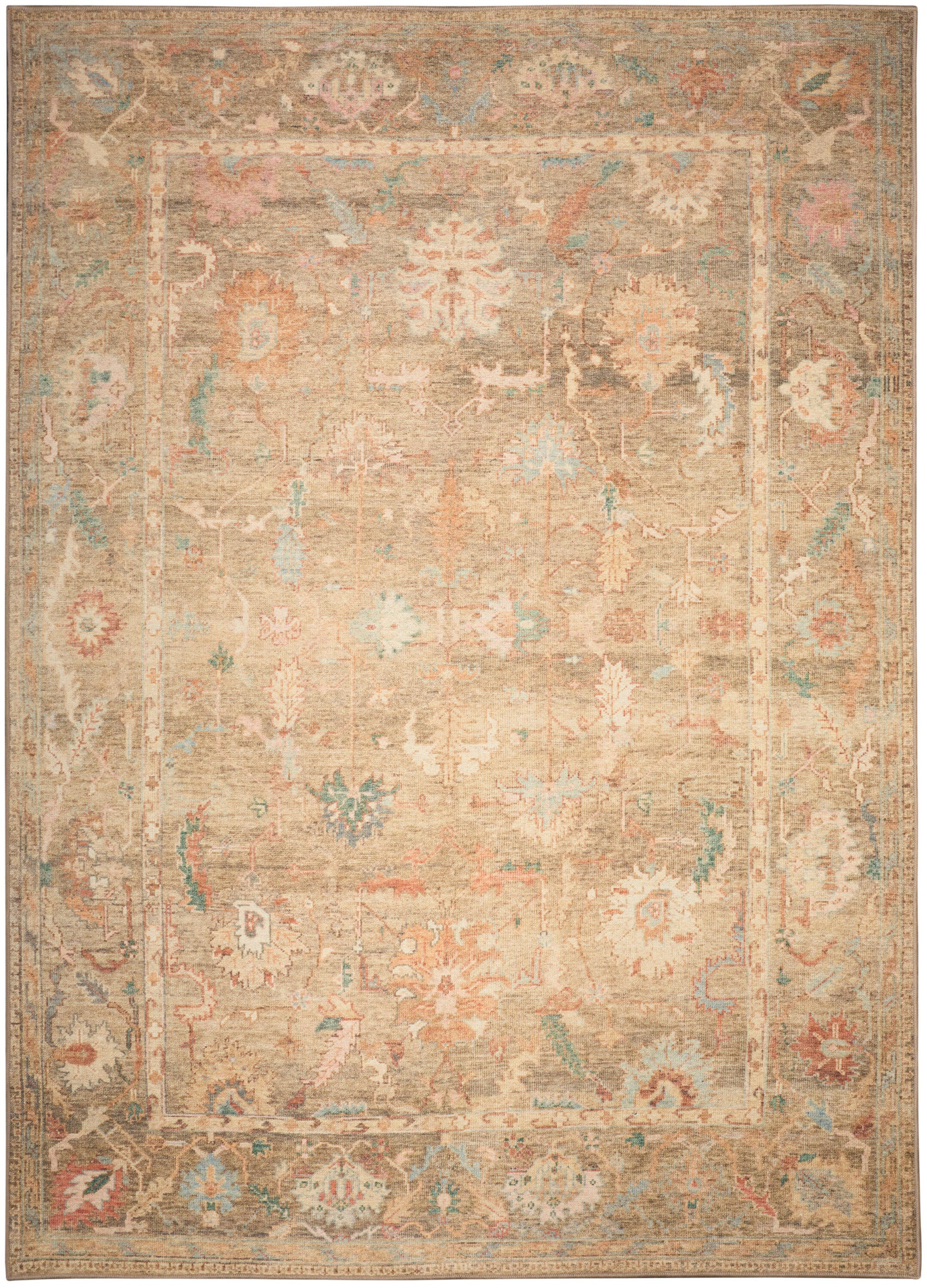 Nourison Home Vintage Washables Flatweave 5'3" x 7'3" Area Rug, Taupe/Multi, large