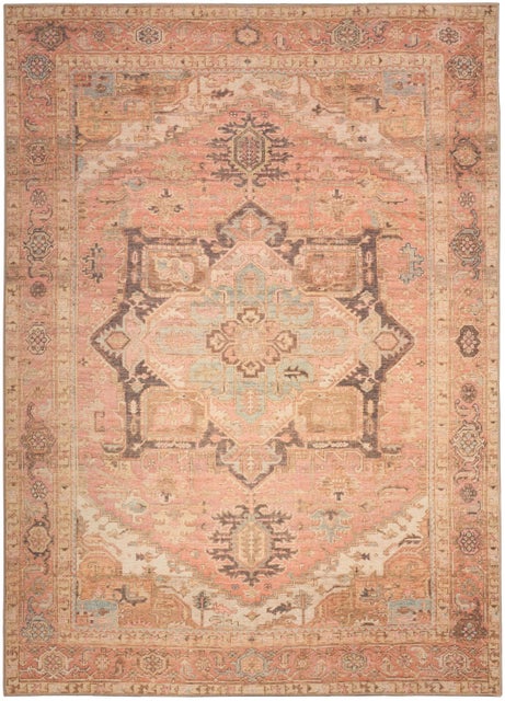 Nourison Home Vintage Washables Classic 5'3" x 7'3" Area Rug, Coral/Multi