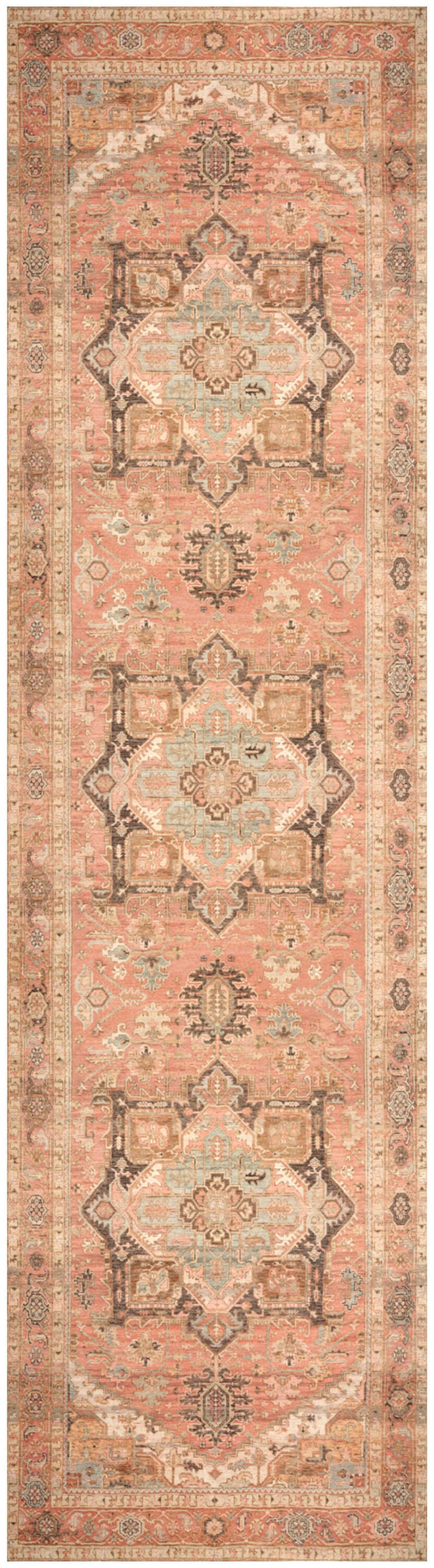 Nourison Home Vintage Washables Classic 2' x 6' Runner Rug, Coral/Multi, large