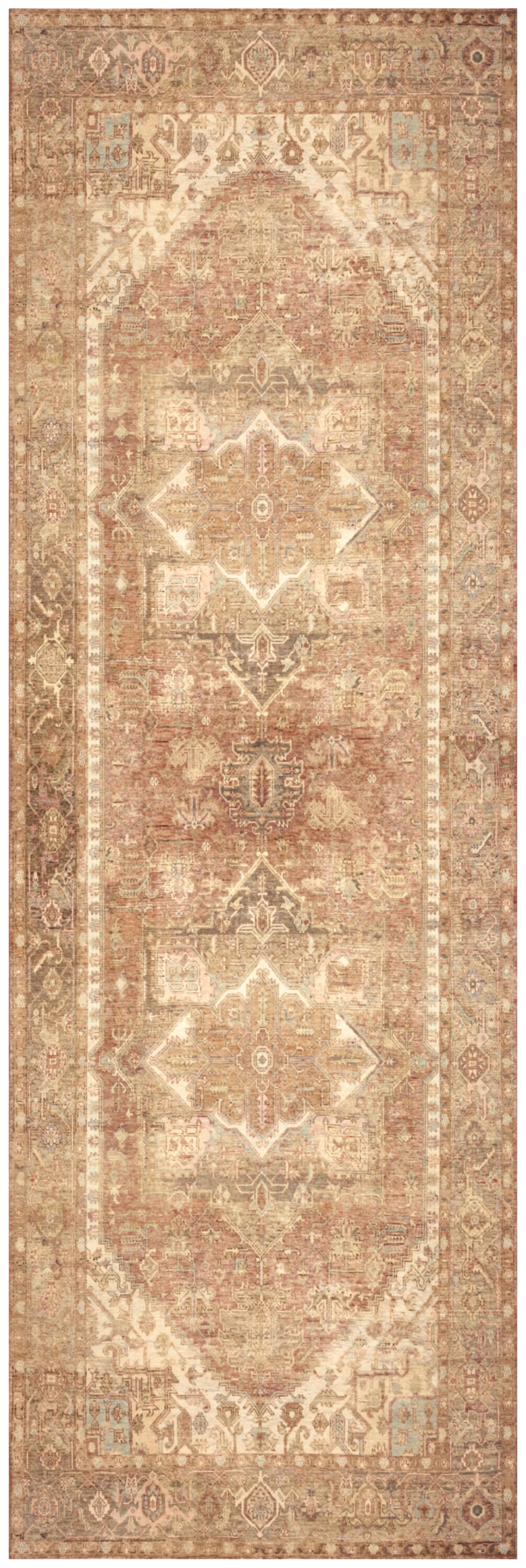 Nourison Home Vintage Washables Classic Medallion 2' x 6' Runner Rug, Gold, large