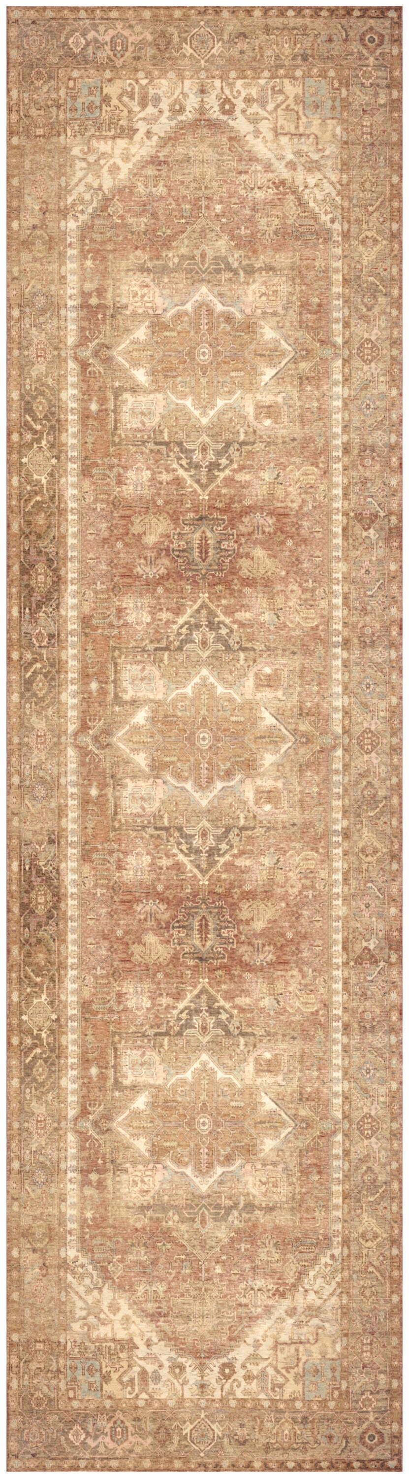 Nourison Home Vintage Washables Classic Medallion 2'2" x 8' Runner Rug, Gold, large