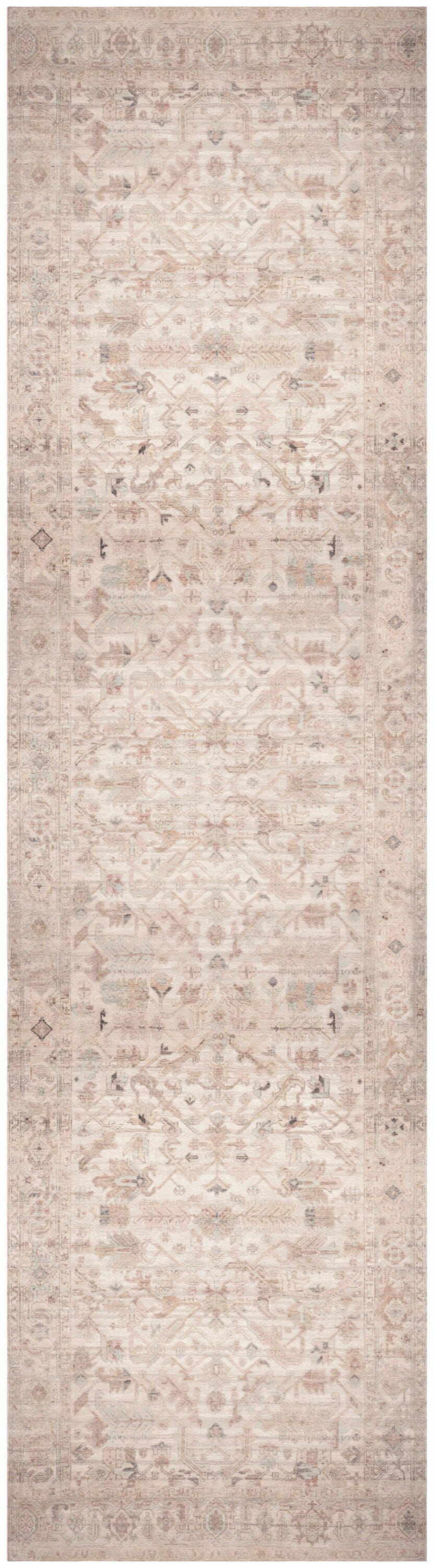 Nourison Home Vintage Washables Artful 2'2" x 8' Runner Rug, Beige, large