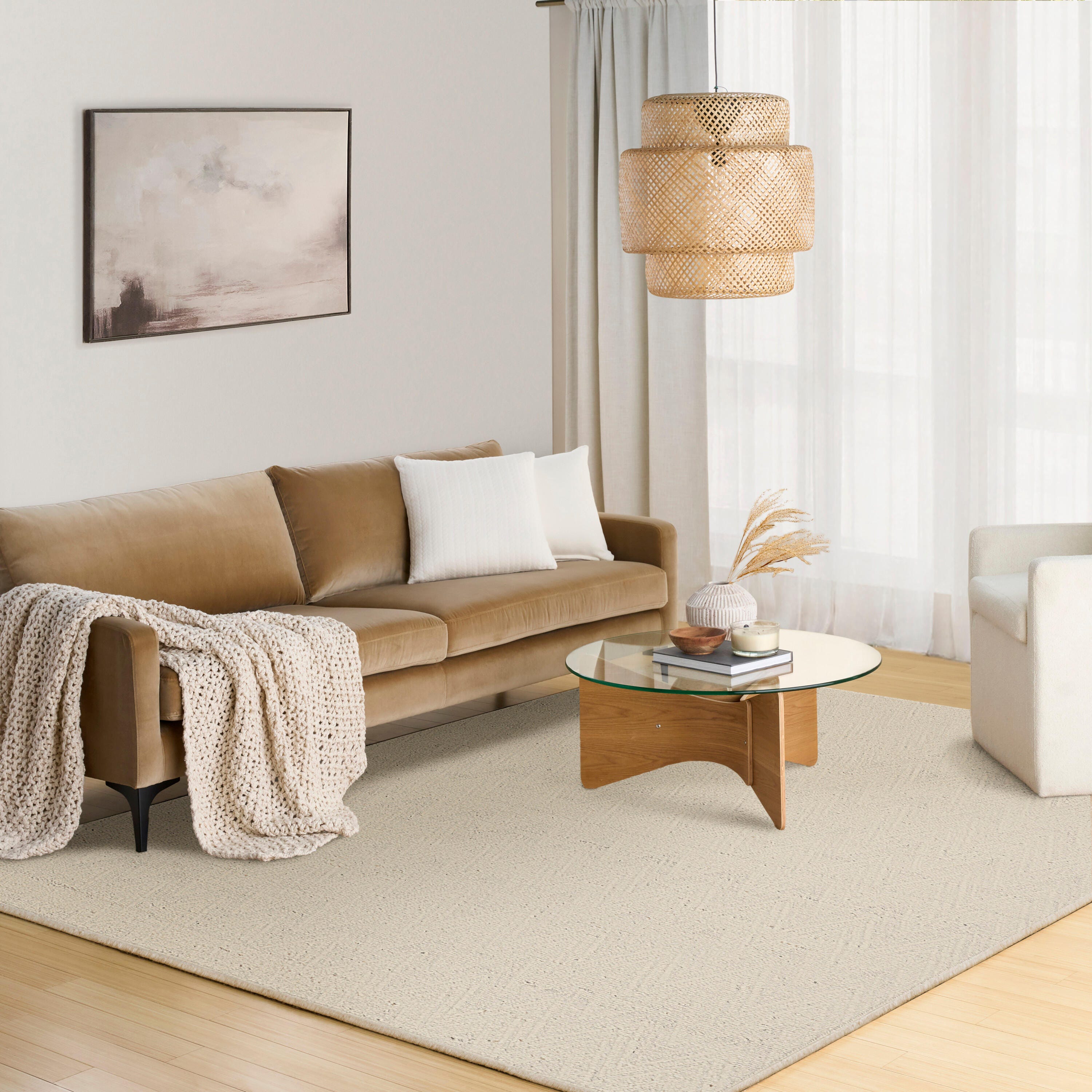 DKNY Pure Purl 5'3" x 7'3" Area Rug, Ivory, large
