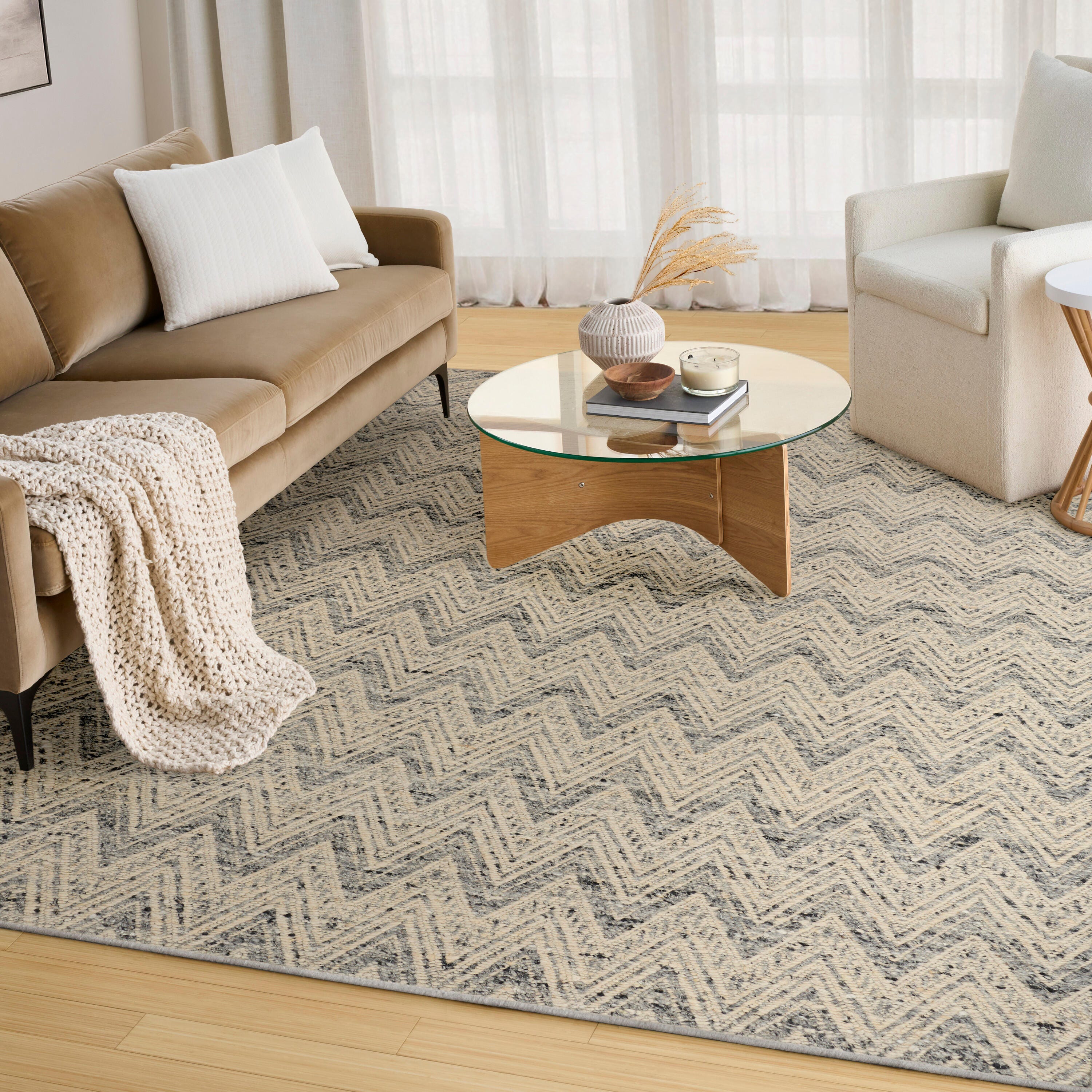 DKNY Pure Purl 7'9" x 9'9" Area Rug, Denim/Ivory, rollover