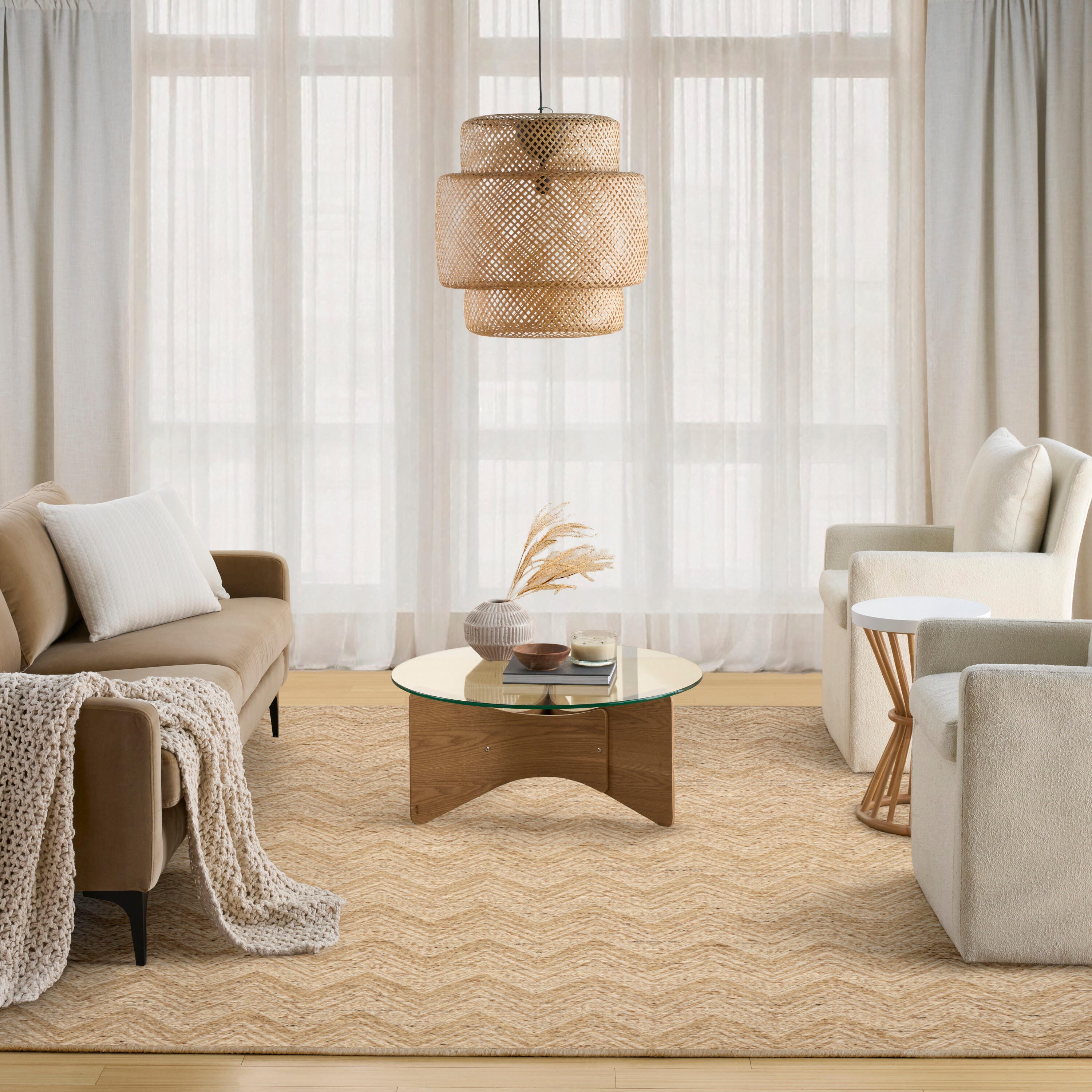 DKNY Pure Purl 5'3" x 7'3" Area Rug, Beige/Ivory, large