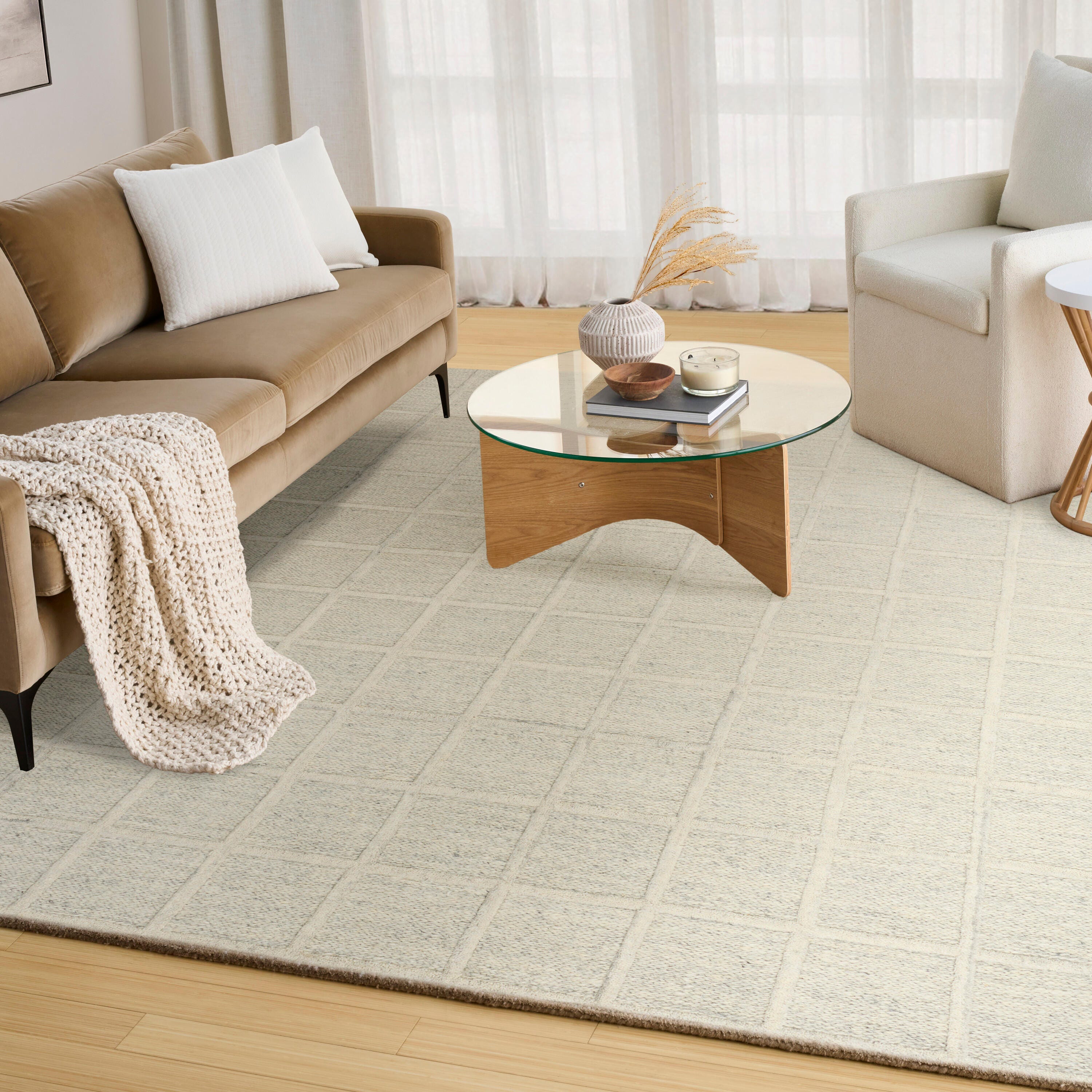 DKNY Geometric  8' x 10' Area Rug, Ivory, rollover
