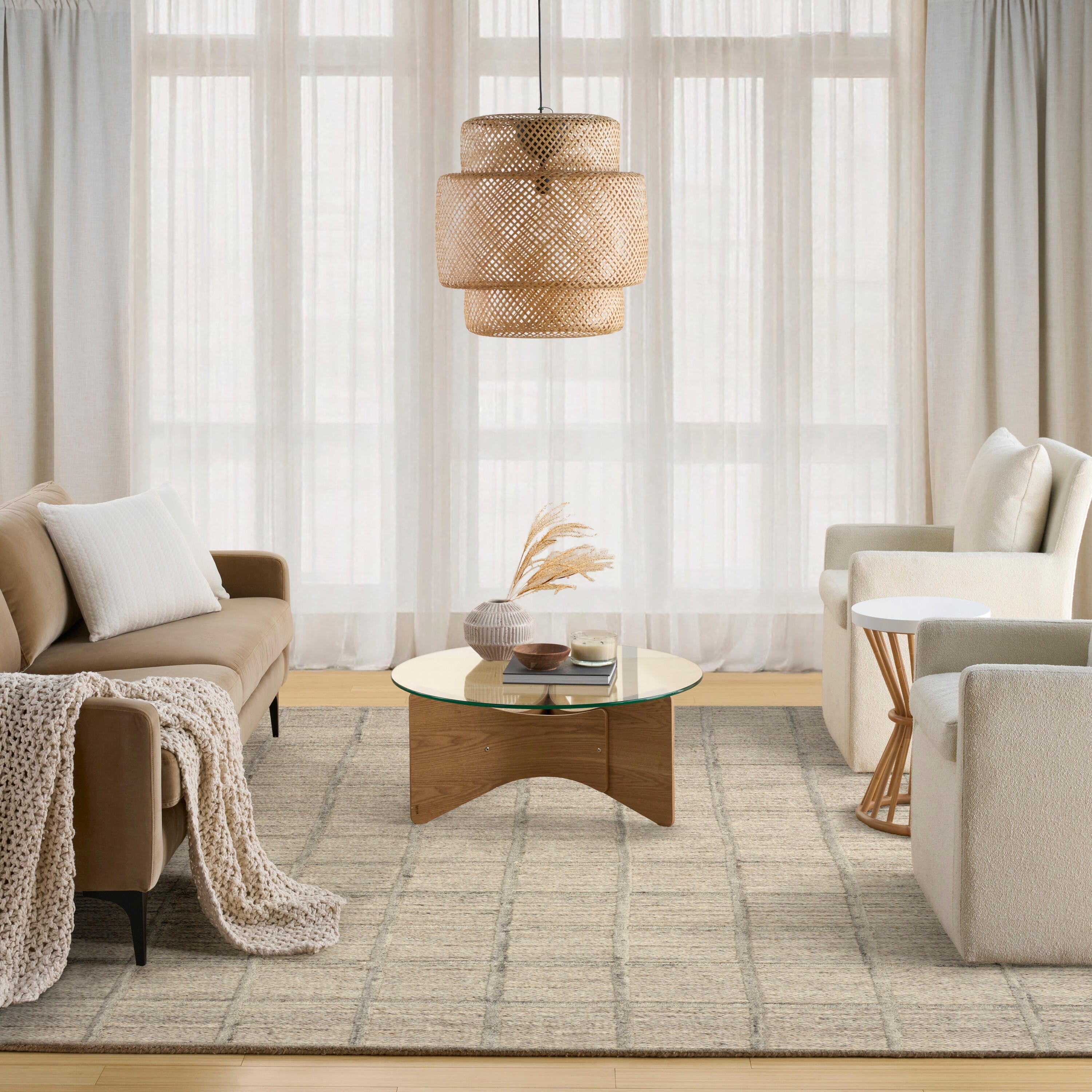 DKNY Geometric  8' x 10' Area Rug, Silver, large