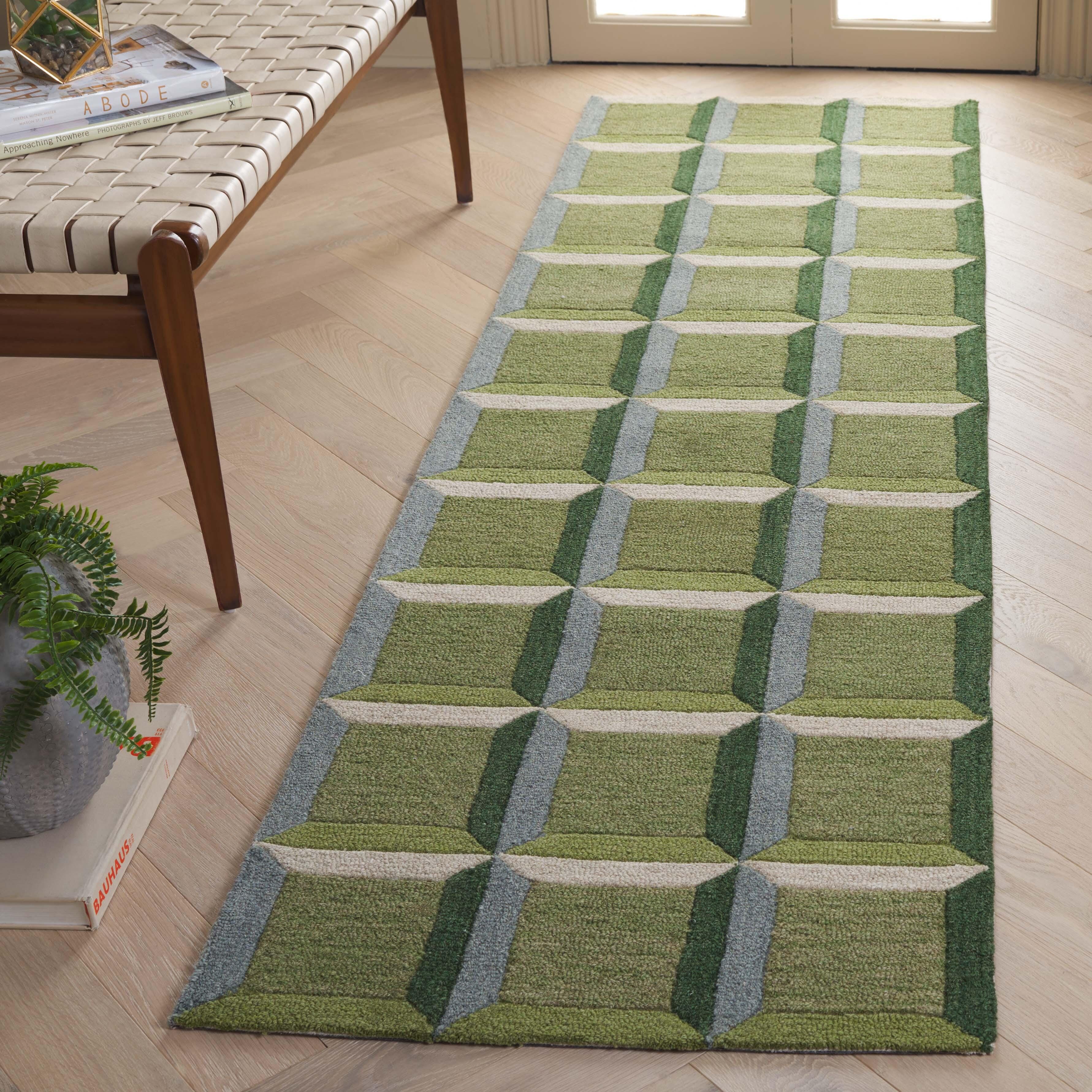 Safavieh Genre 2' x 7' Runner Rug, Green/Beige, rollover