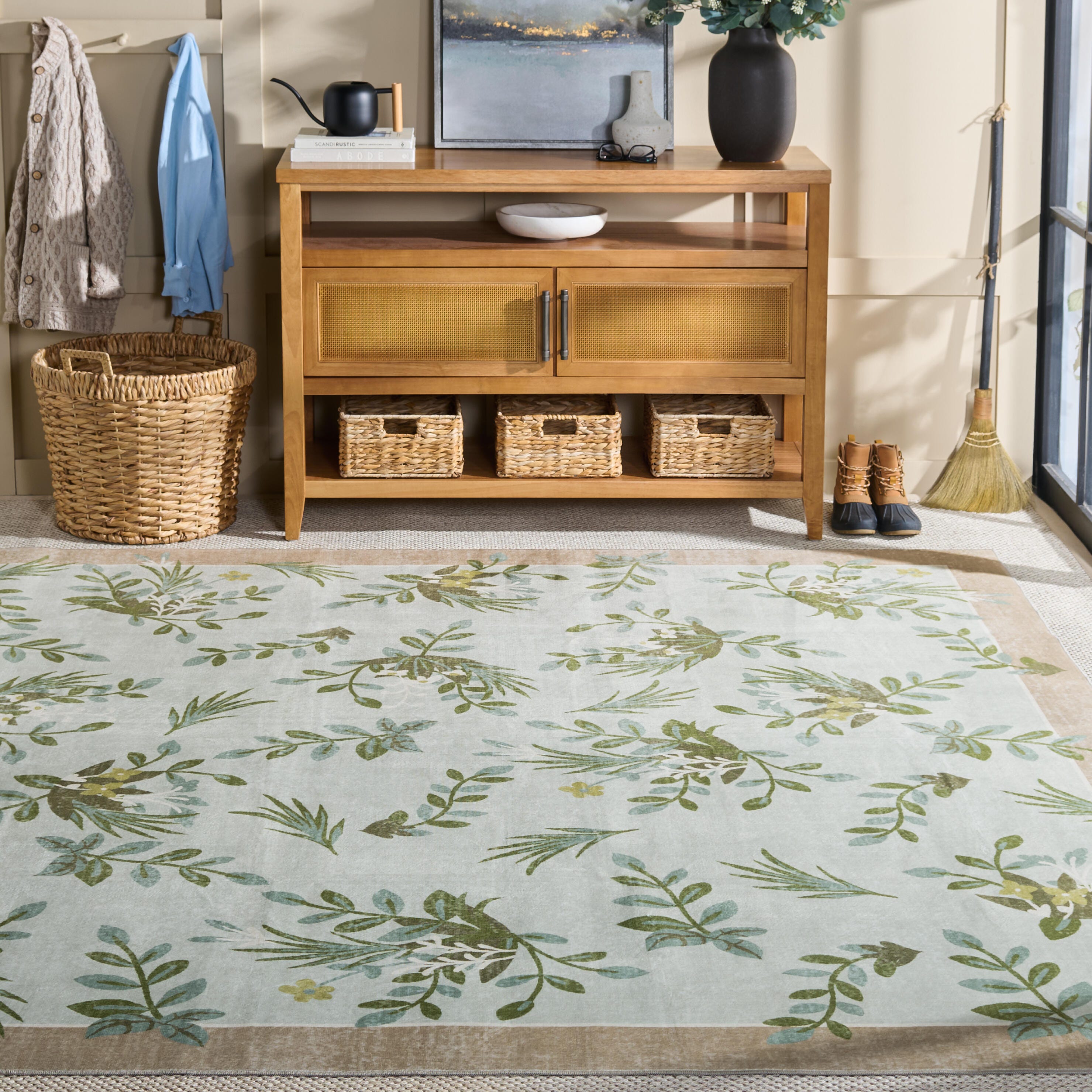 Safavieh Martha Stewart Lovie 4' x 6' Accent Rug, Tan/Green, rollover