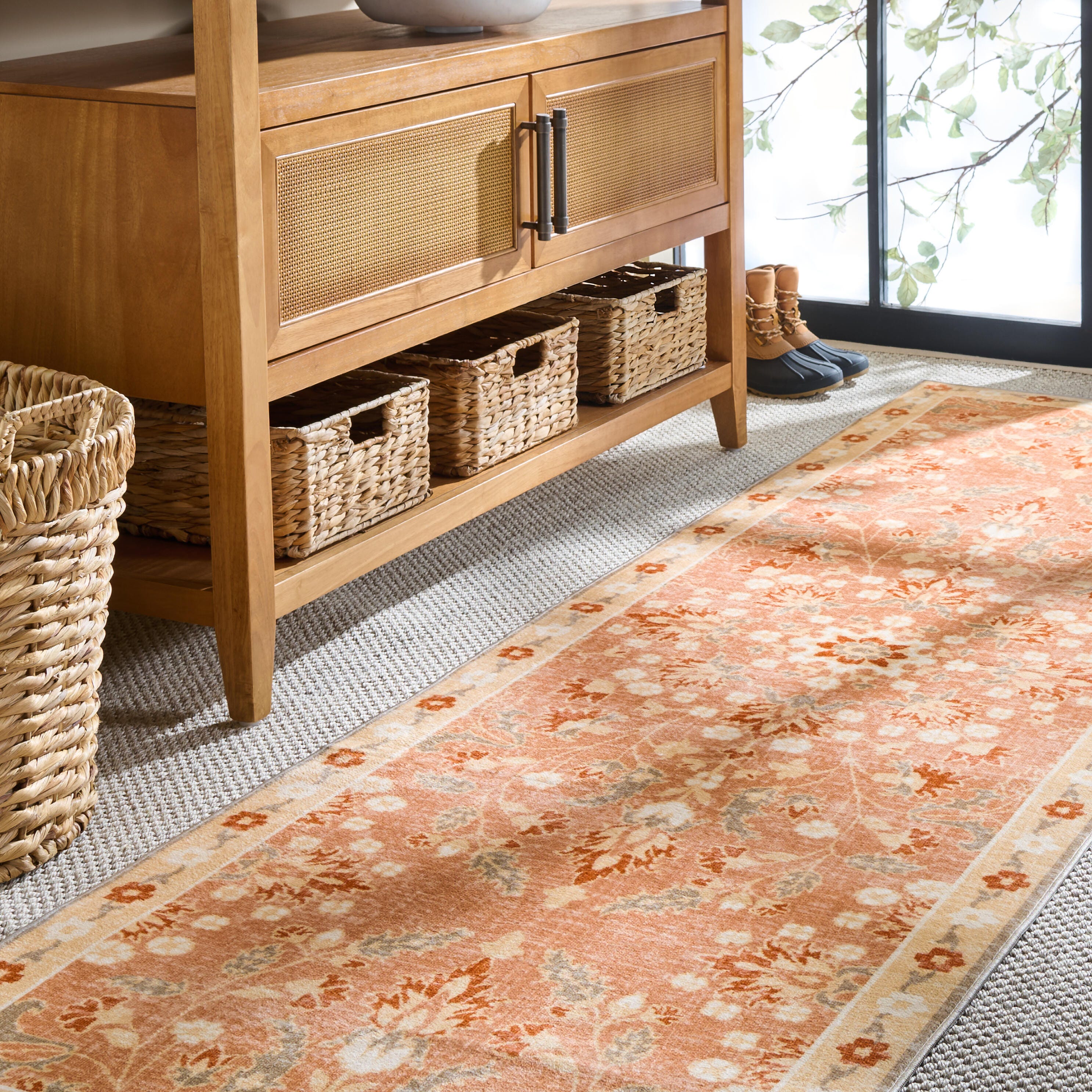 Safavieh Martha Stewart Ermelinde 2' x 8' Runner Rug, Orange/Beige, rollover
