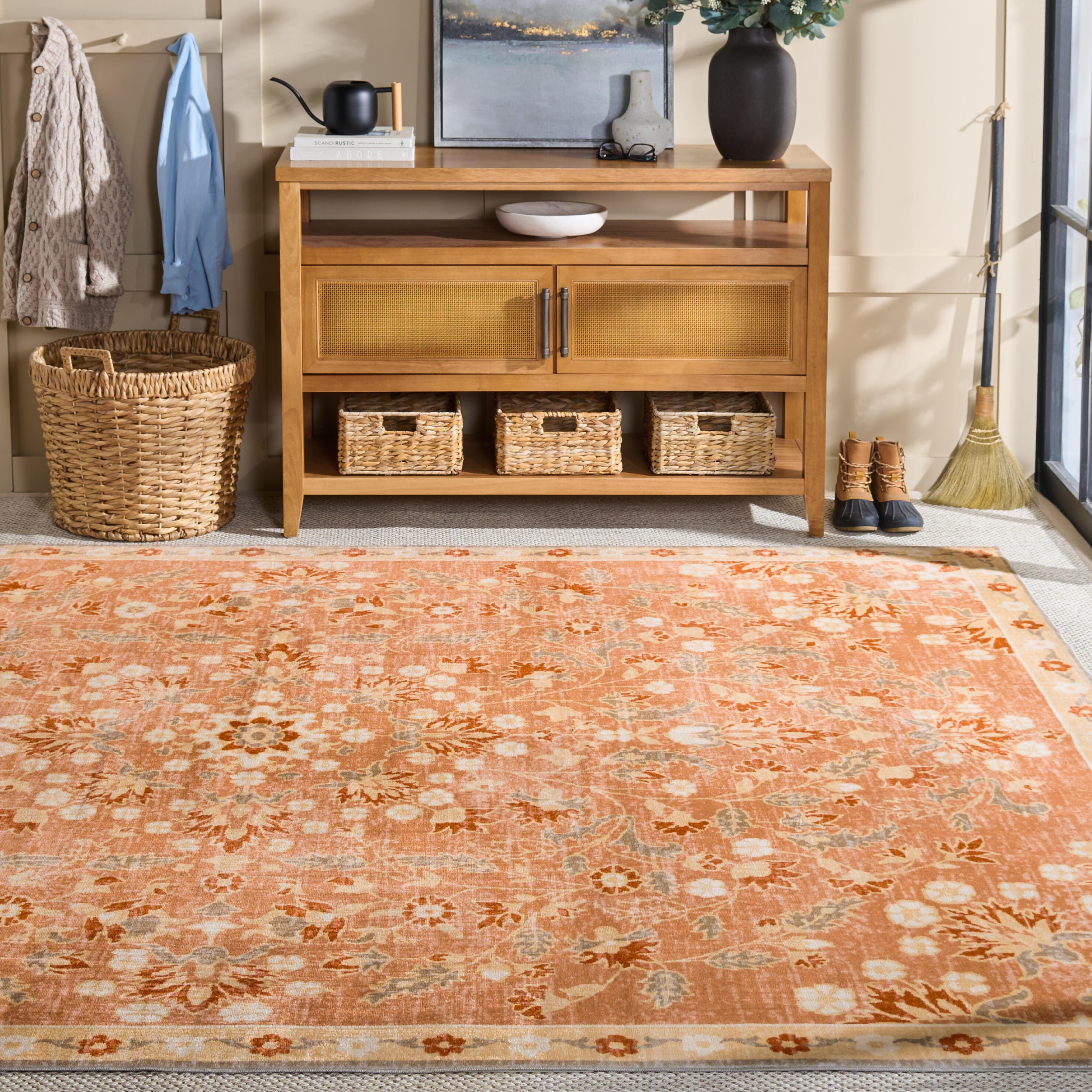 Safavieh Martha Stewart Ermelinde 5' x 8' Area Rug, Orange/Beige, rollover