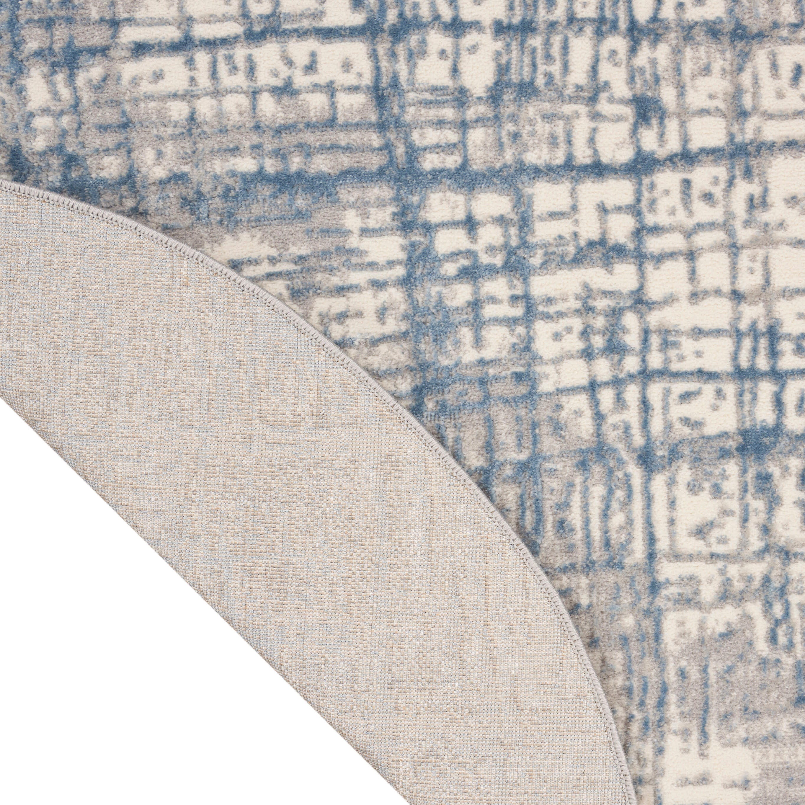 Calvin Klein Rush 6' Round Area Rug, Ivory/Blue, large