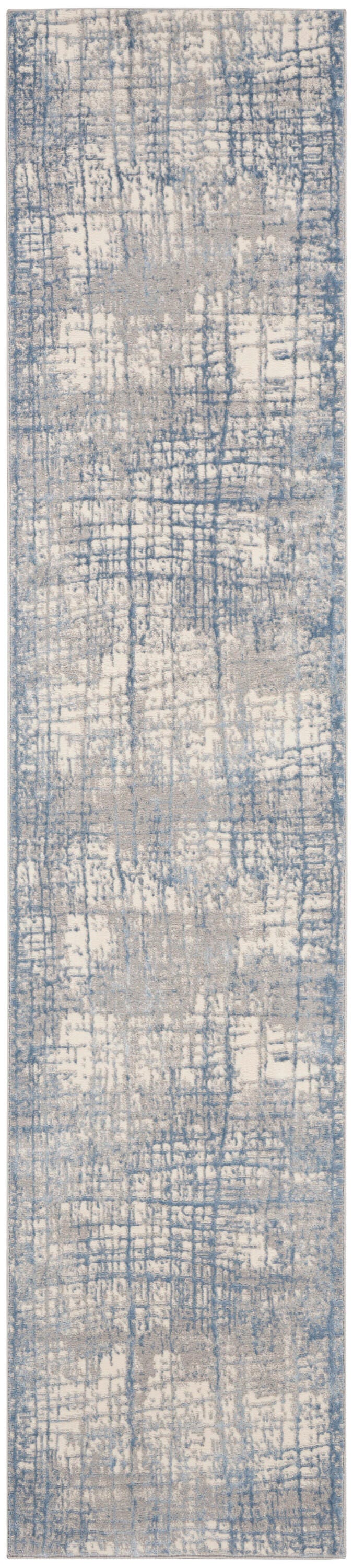 Calvin Klein Rush 2'3" x 10' Runner Rug, Ivory/Blue, large