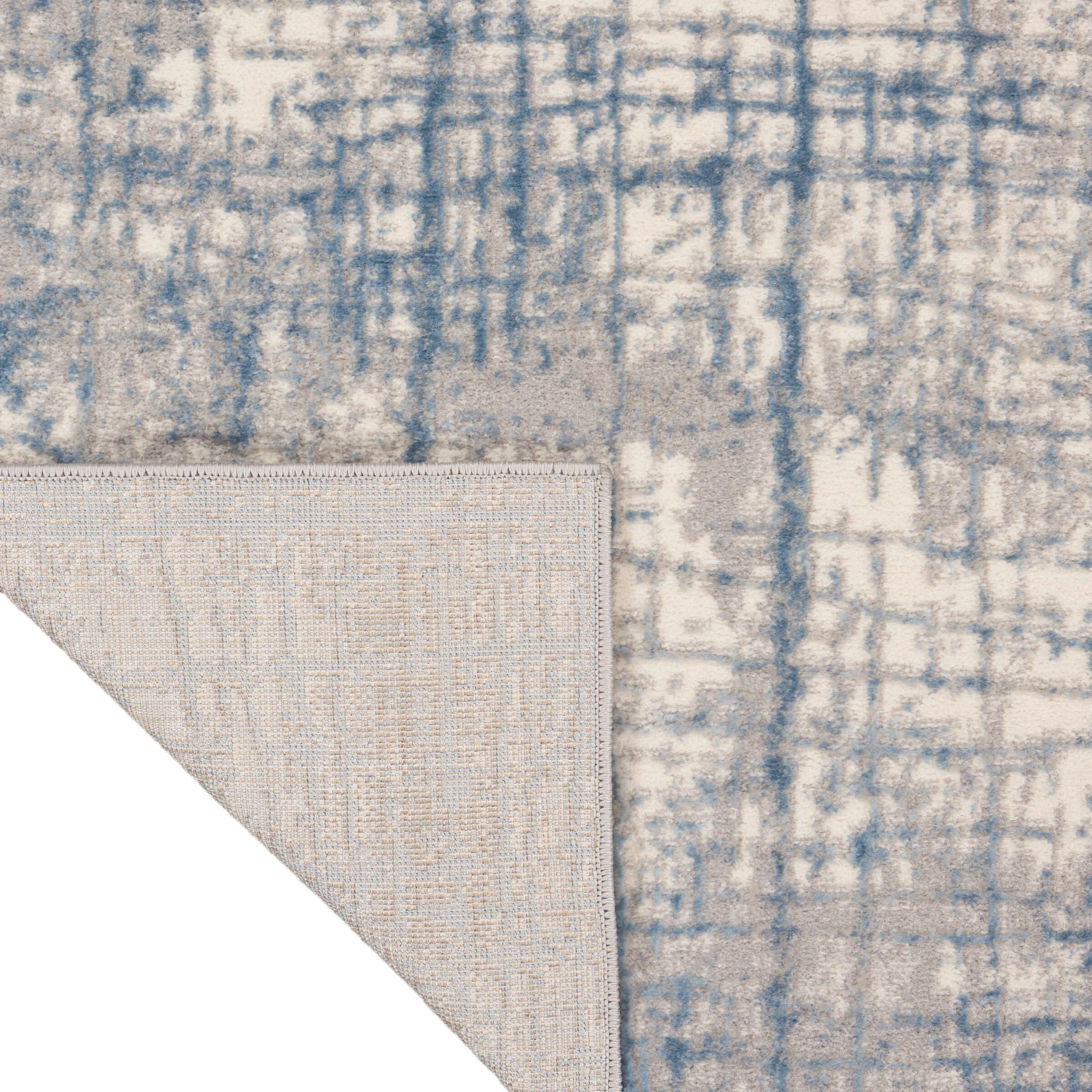 Calvin Klein Rush 2'3" x 10' Runner Rug, Ivory/Blue, large