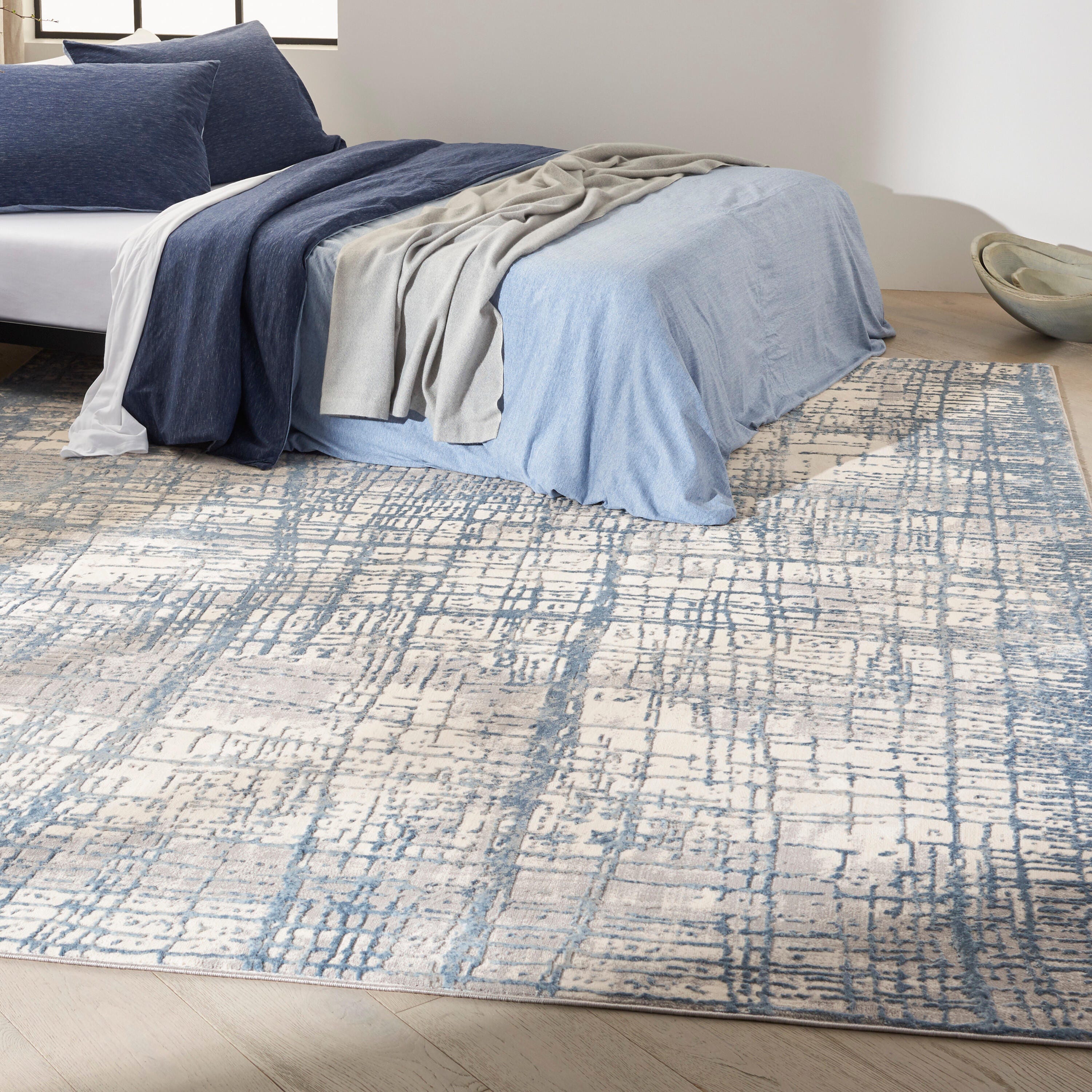 Calvin Klein Rush 10' x 14' Area Rug, Ivory/Blue, rollover