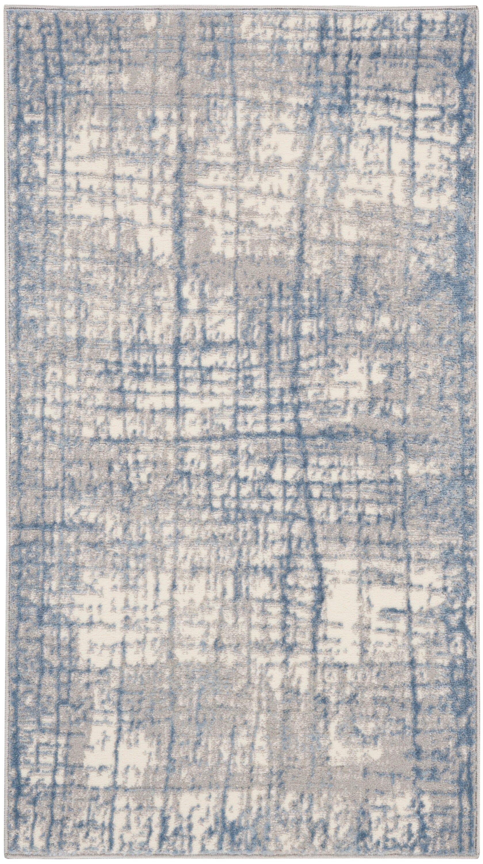 Calvin Klein Rush 2'2" x 3'9" Accent Rug, Ivory/Blue, large