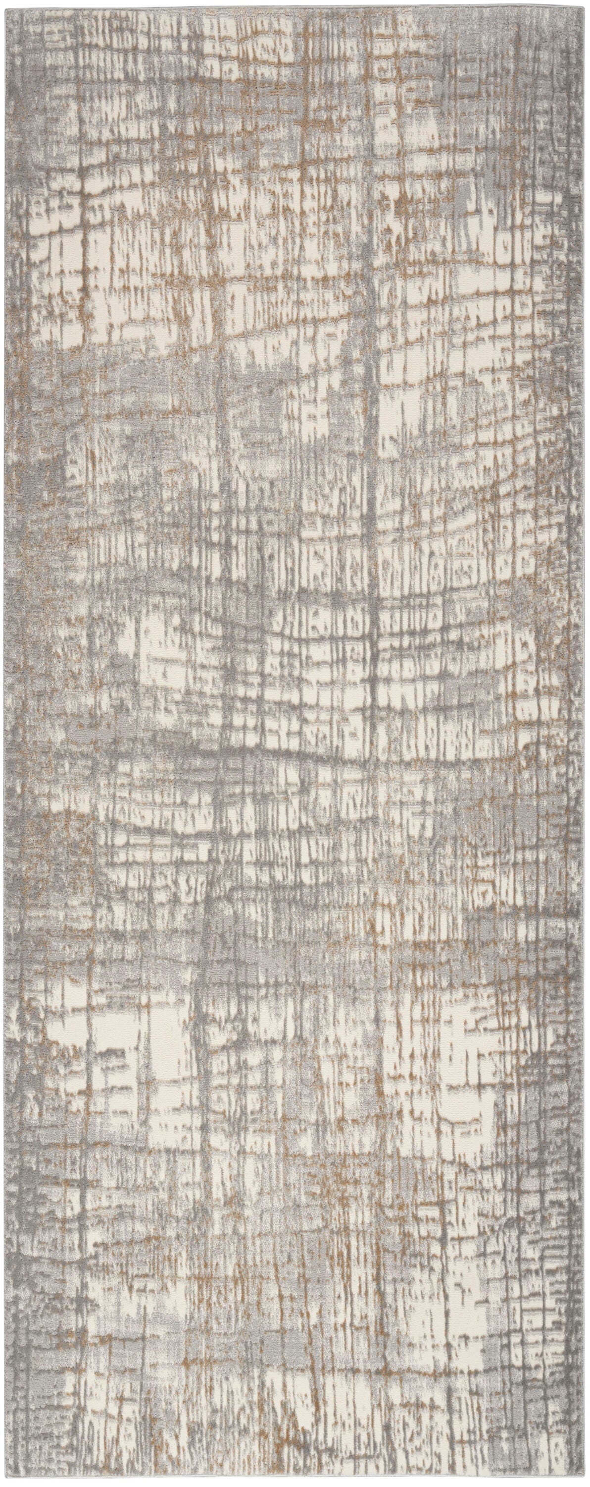 Calvin Klein Rush 2'3" x 7'3" Runner Rug, Ivory/Gray, large