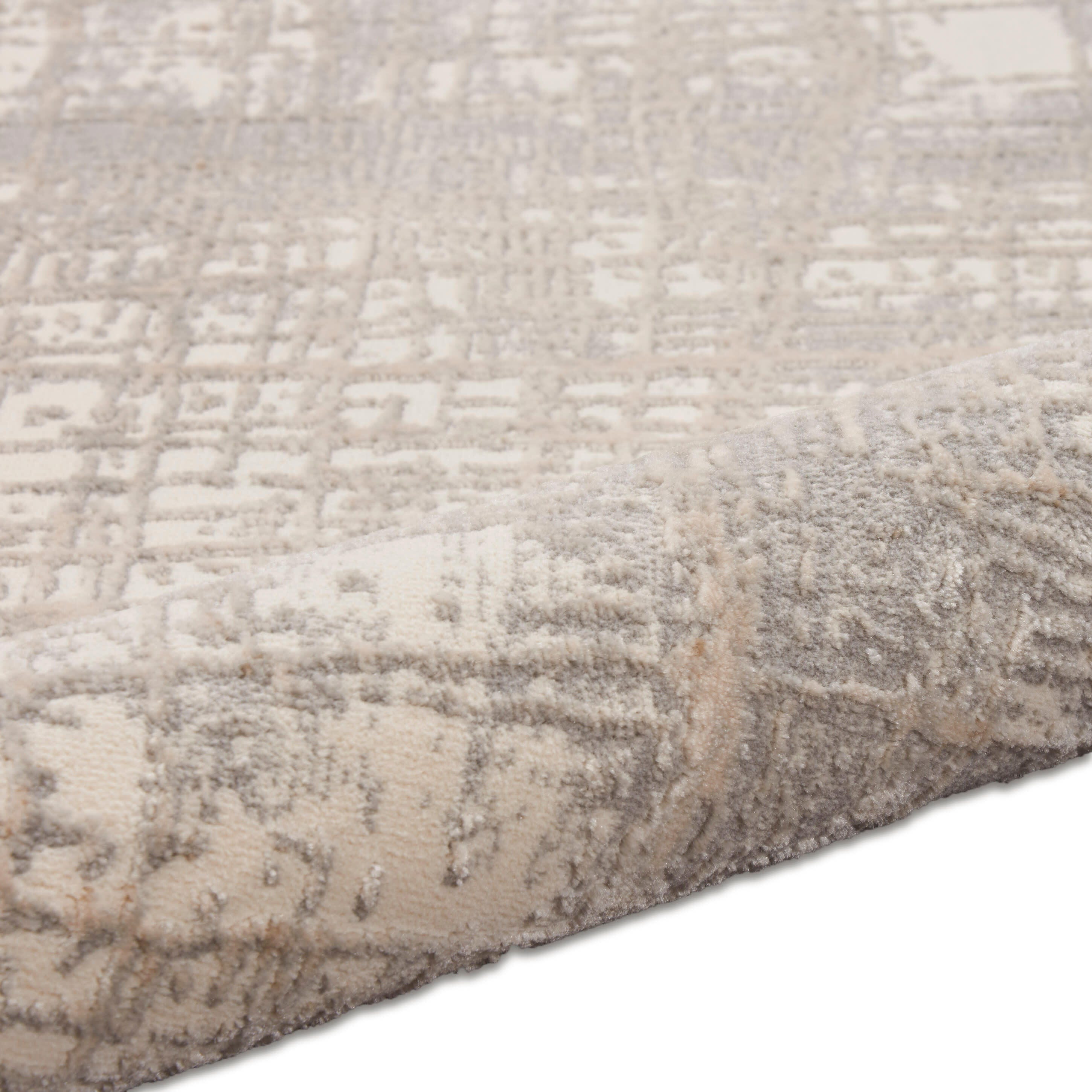 Calvin Klein Rush 4' Round Accent Rug, Ivory/Gray, large